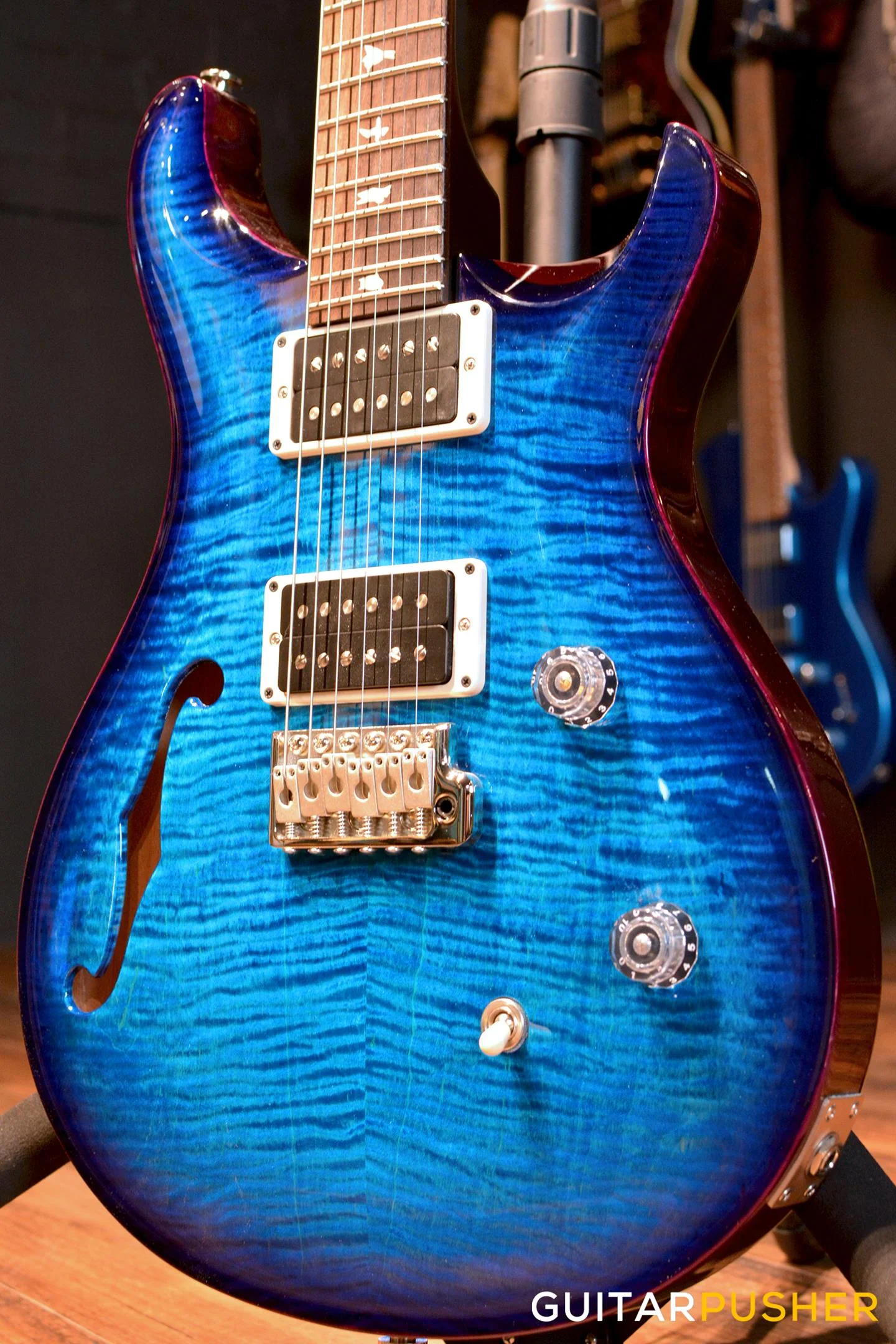 PRS Guitars USA Bolt-On CE 24 Semi-Hollow Blue Matteo Smokeburst - Image 3
