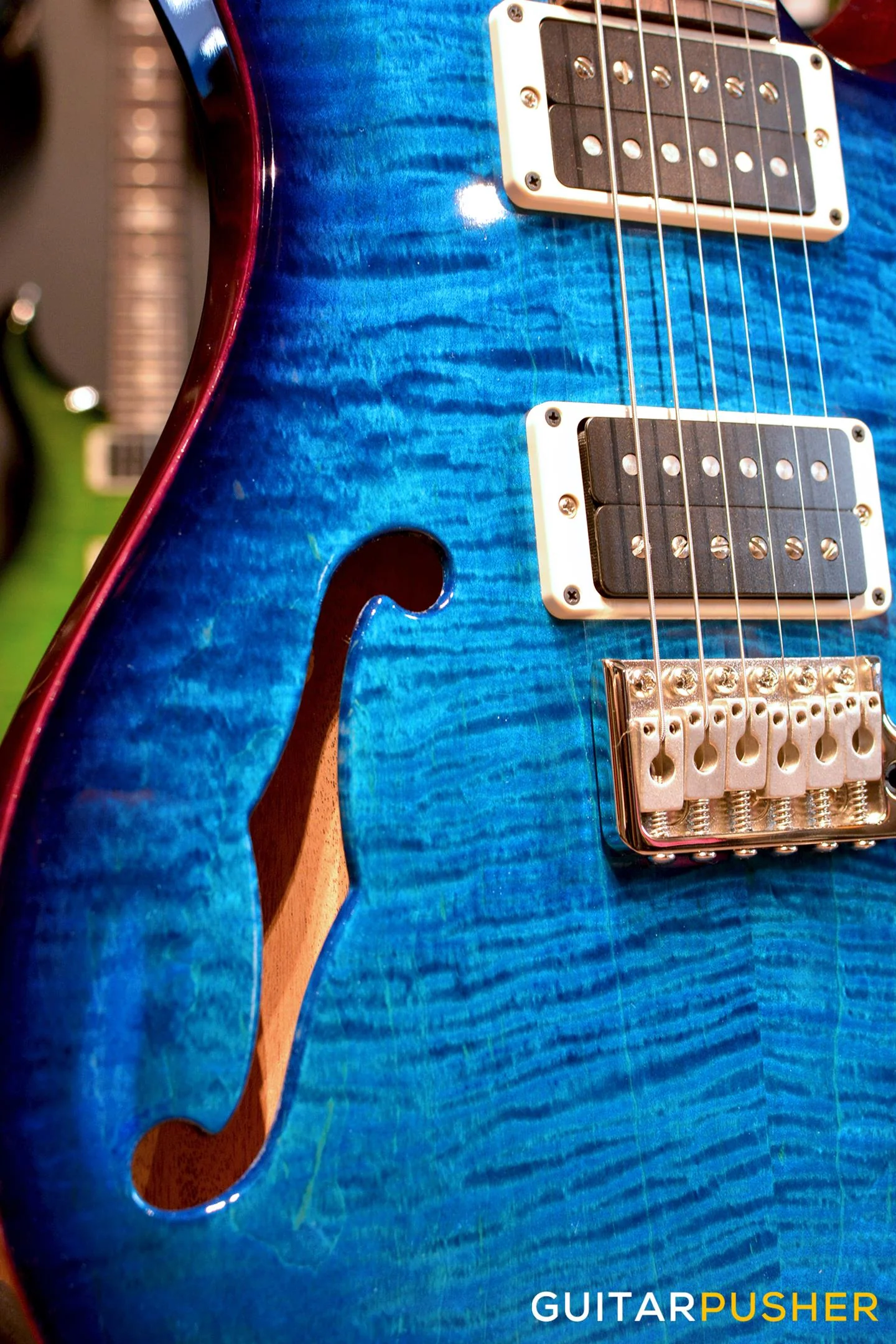 PRS Guitars USA Bolt-On CE 24 Semi-Hollow Blue Matteo Smokeburst - Image 5
