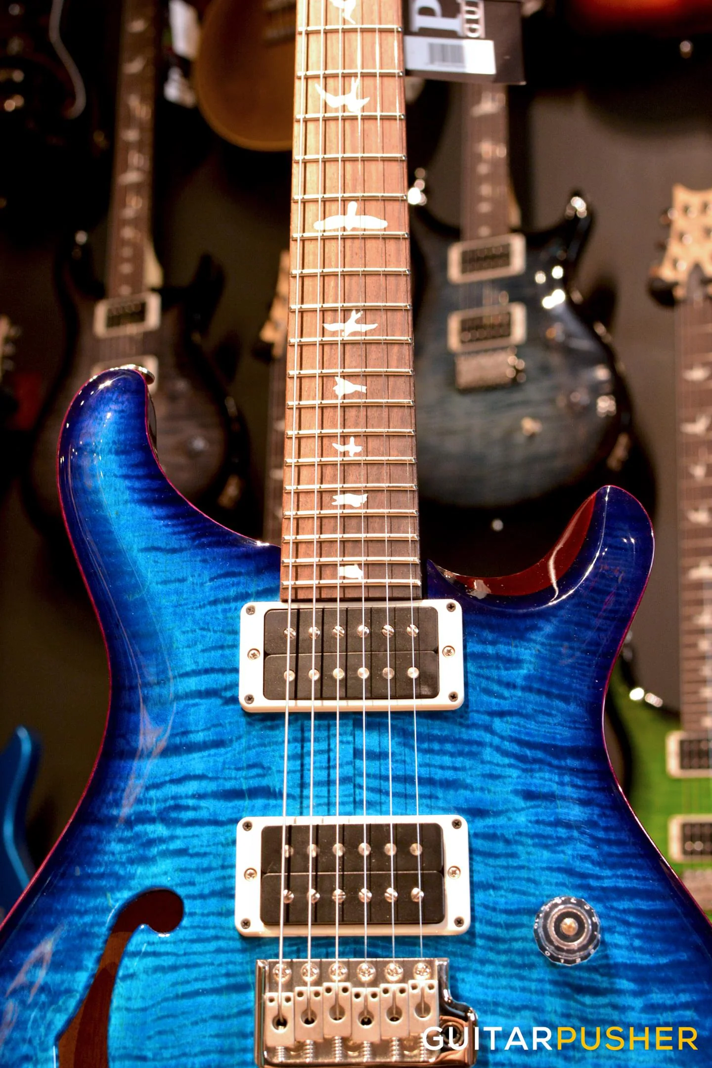 PRS Guitars USA Bolt-On CE 24 Semi-Hollow Blue Matteo Smokeburst - Image 6