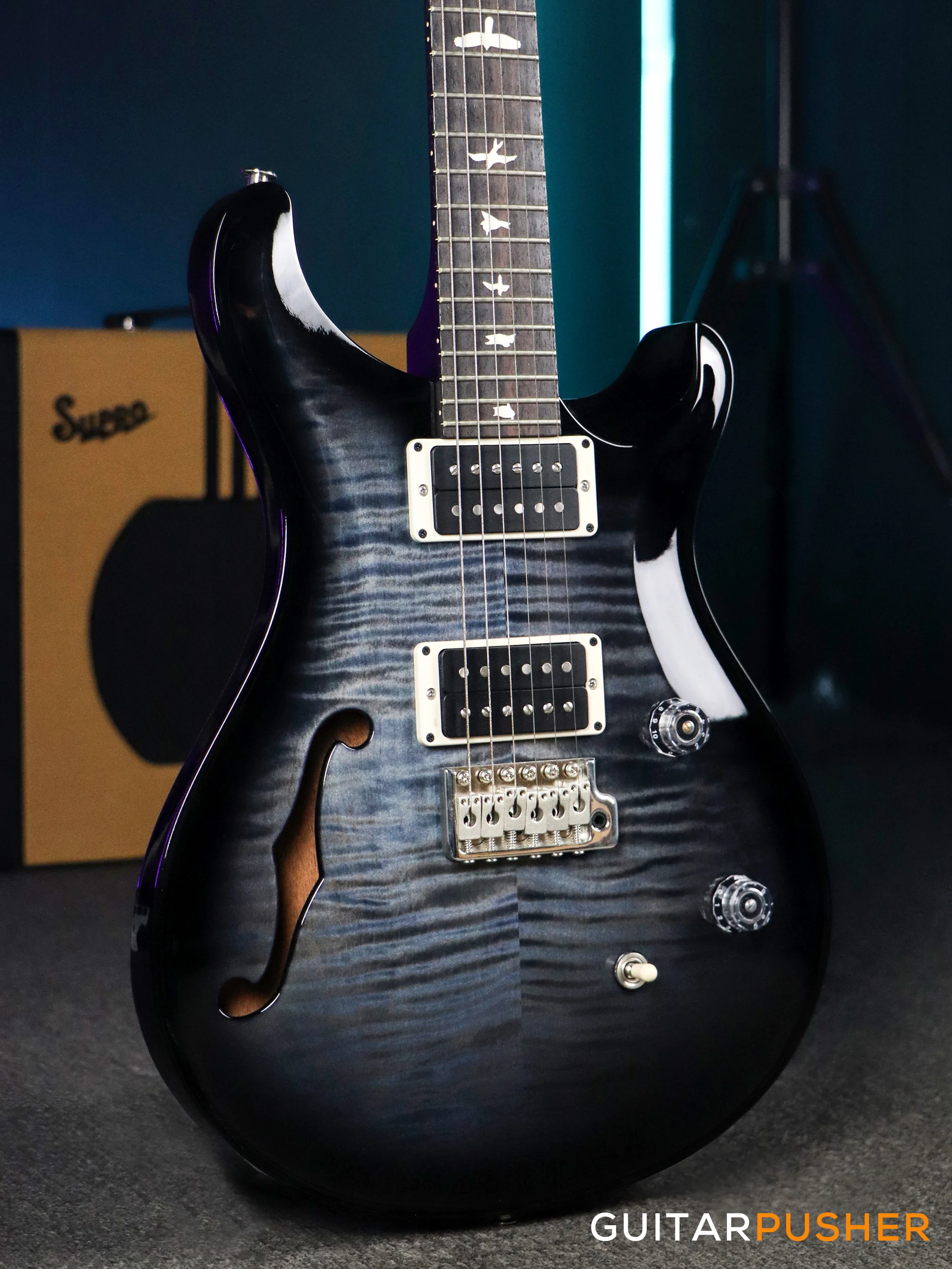 PRS Guitars USA Bolt-On CE 24 Semi-Hollow Faded Blue Smokeburst - Image 3