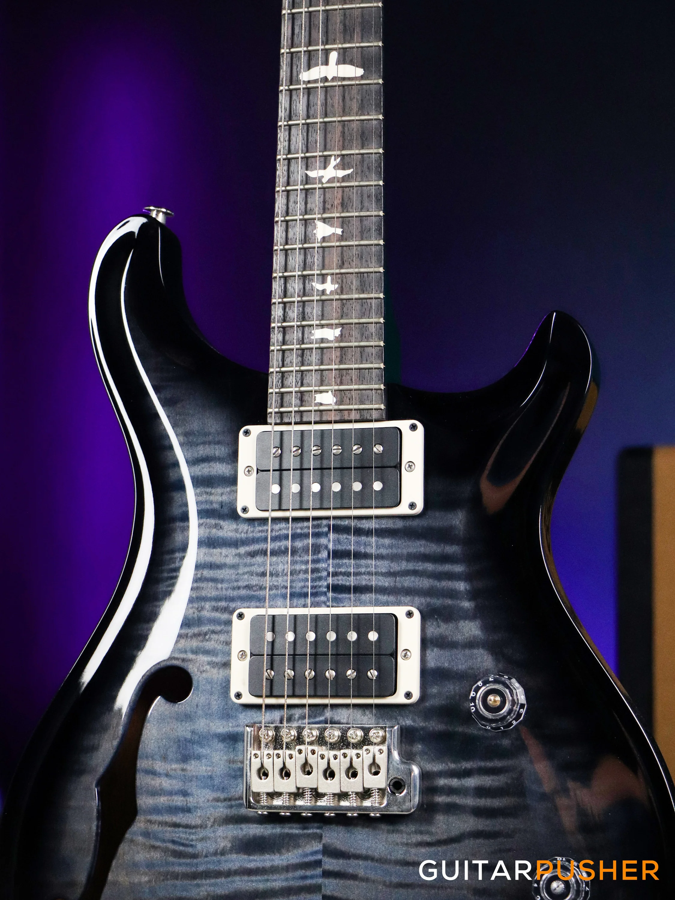 PRS Guitars USA Bolt-On CE 24 Semi-Hollow Faded Blue Smokeburst - Image 4