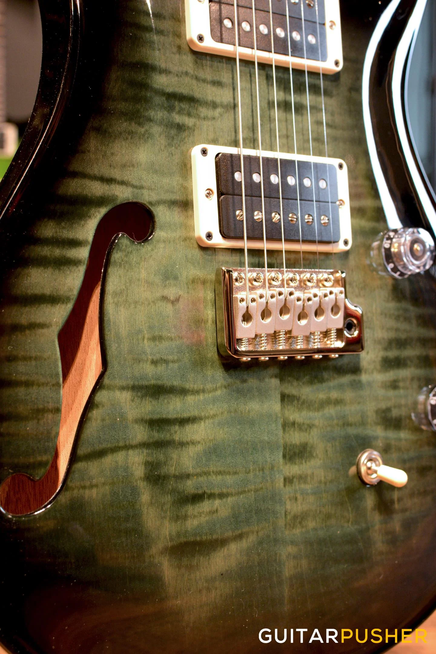 PRS Guitars USA Bolt-On CE 24 Semi-Hollow Faded Green Smokeburst - Image 5
