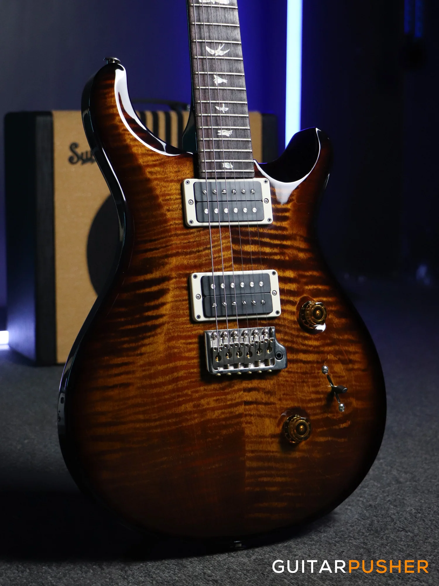 PRS Guitars USA Custom 24 Black Gold Burst - Image 3