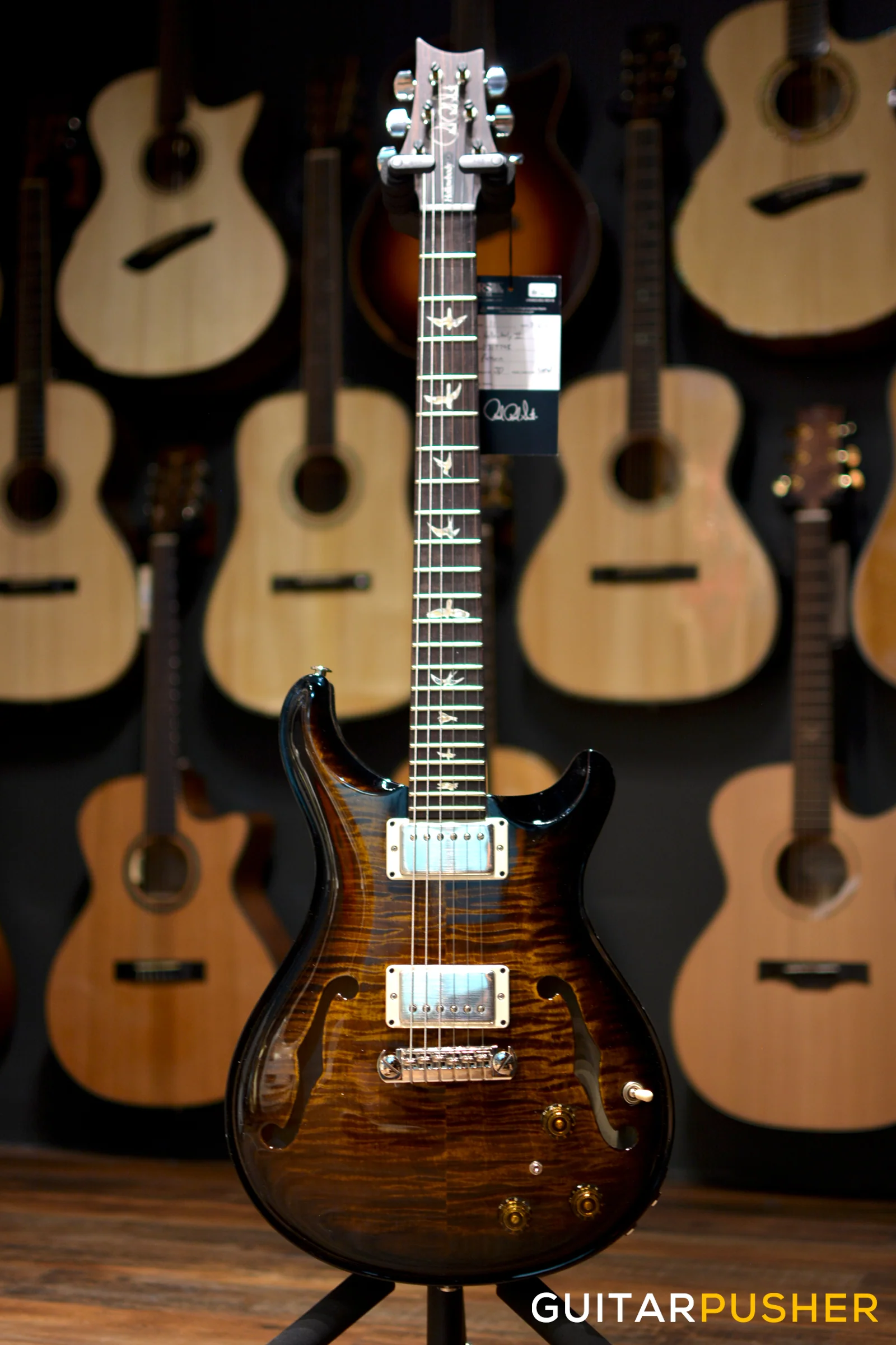 PRS Guitars USA Hollowbody II Piezo Black Gold Wrap Burst - Image 7