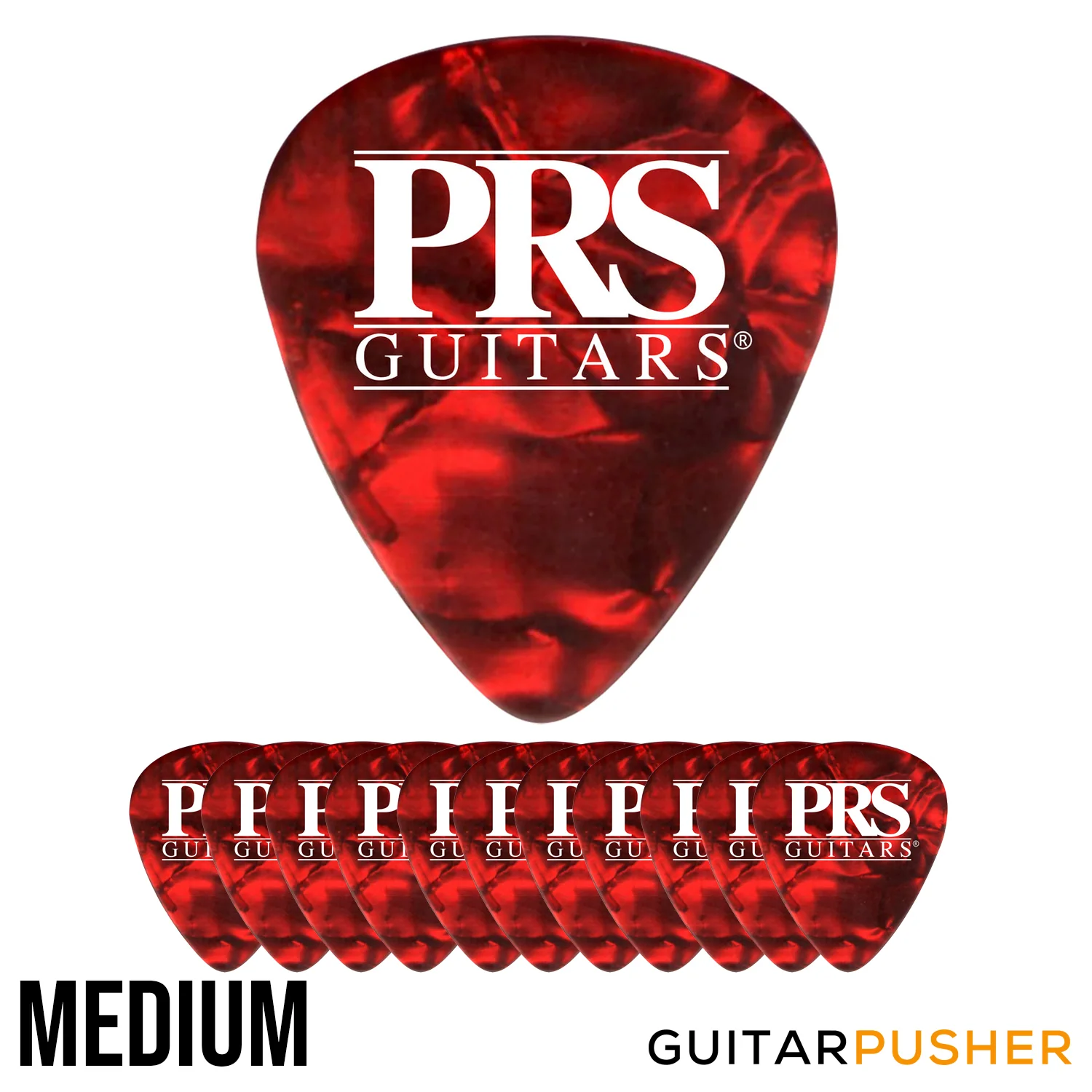 PRS Red Tortoise Celluloid Picks (12 pcs.) - Image 2