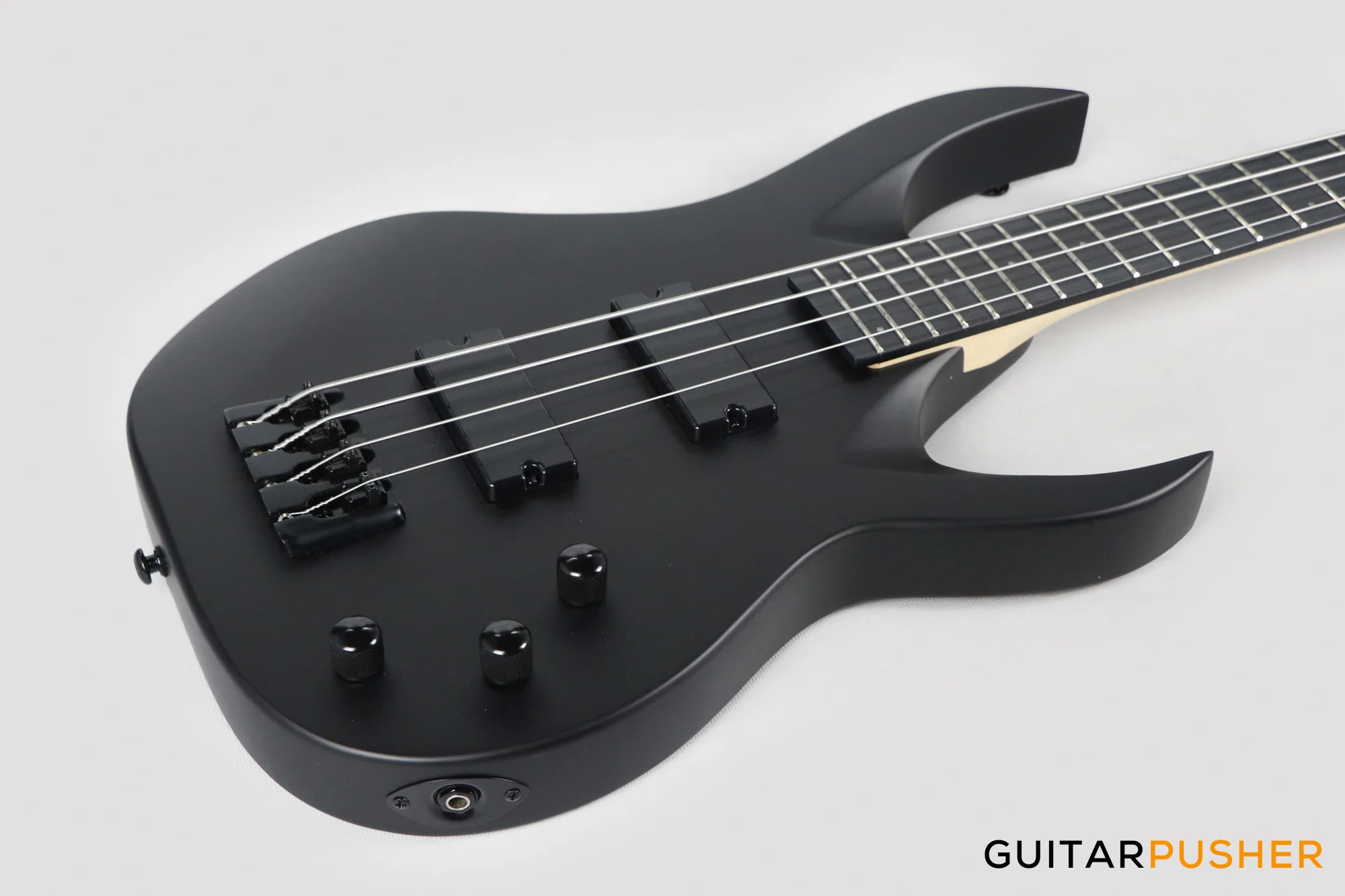S by Solar AB4.4C-E Carbon Black Bass Guitar - Image 11