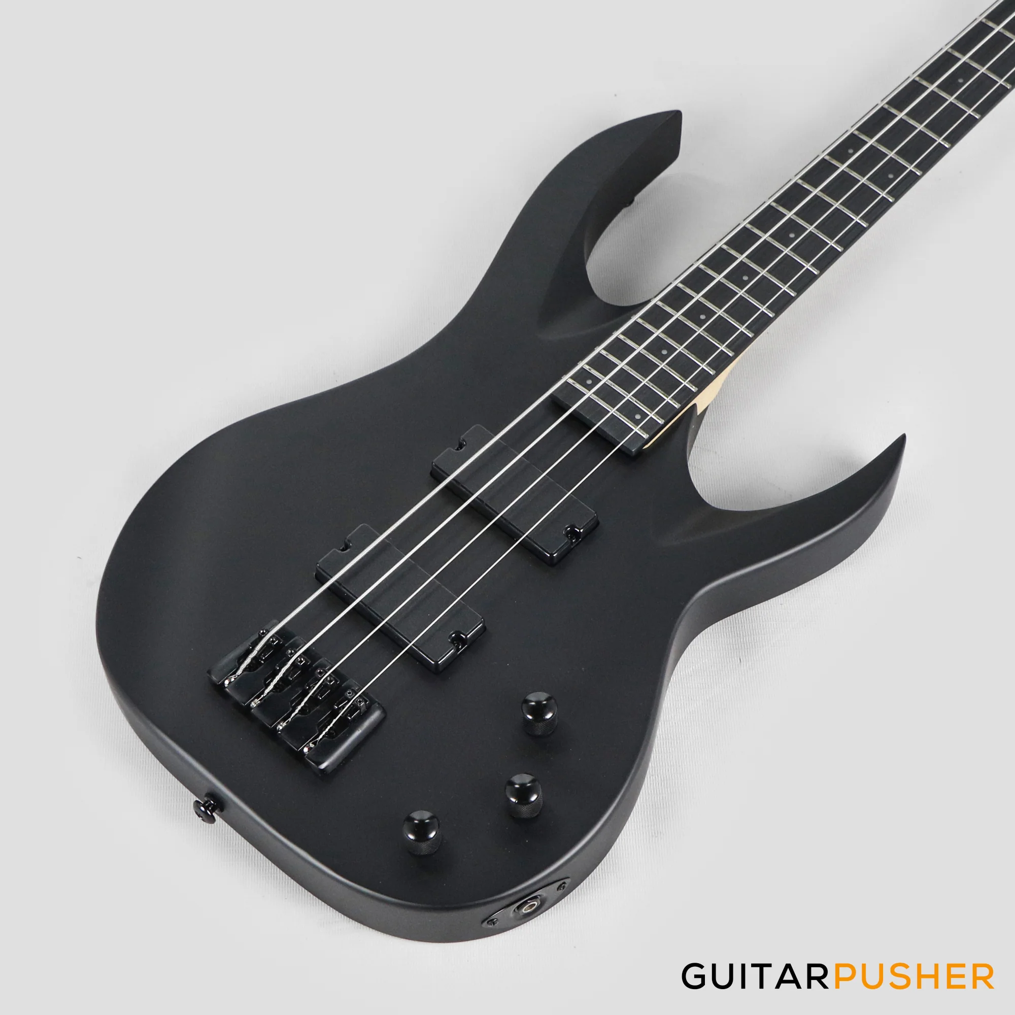 S by Solar AB4.4C-E Carbon Black Bass Guitar - Image 2