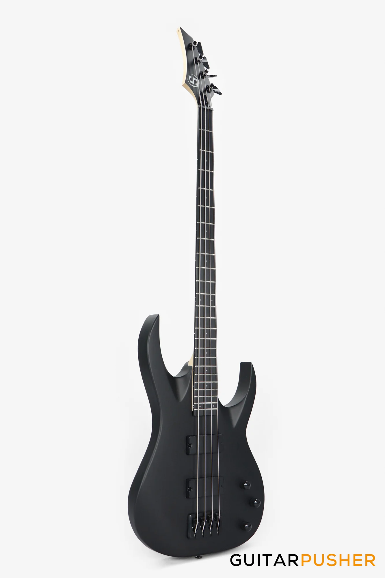 S by Solar AB4.4C-E Carbon Black Bass Guitar - Image 4