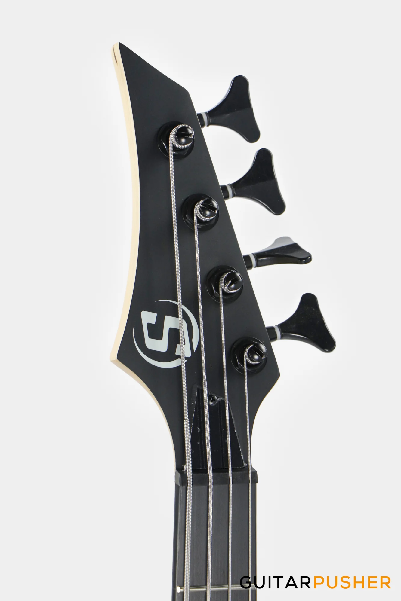 S by Solar AB4.4C-E Carbon Black Bass Guitar - Image 6