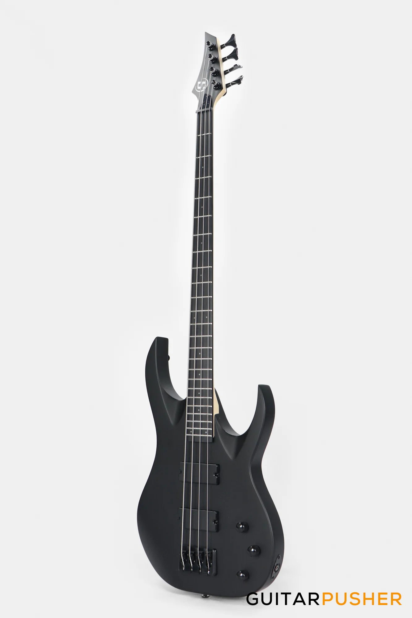 S by Solar AB4.4C-E Carbon Black Bass Guitar - Image 8