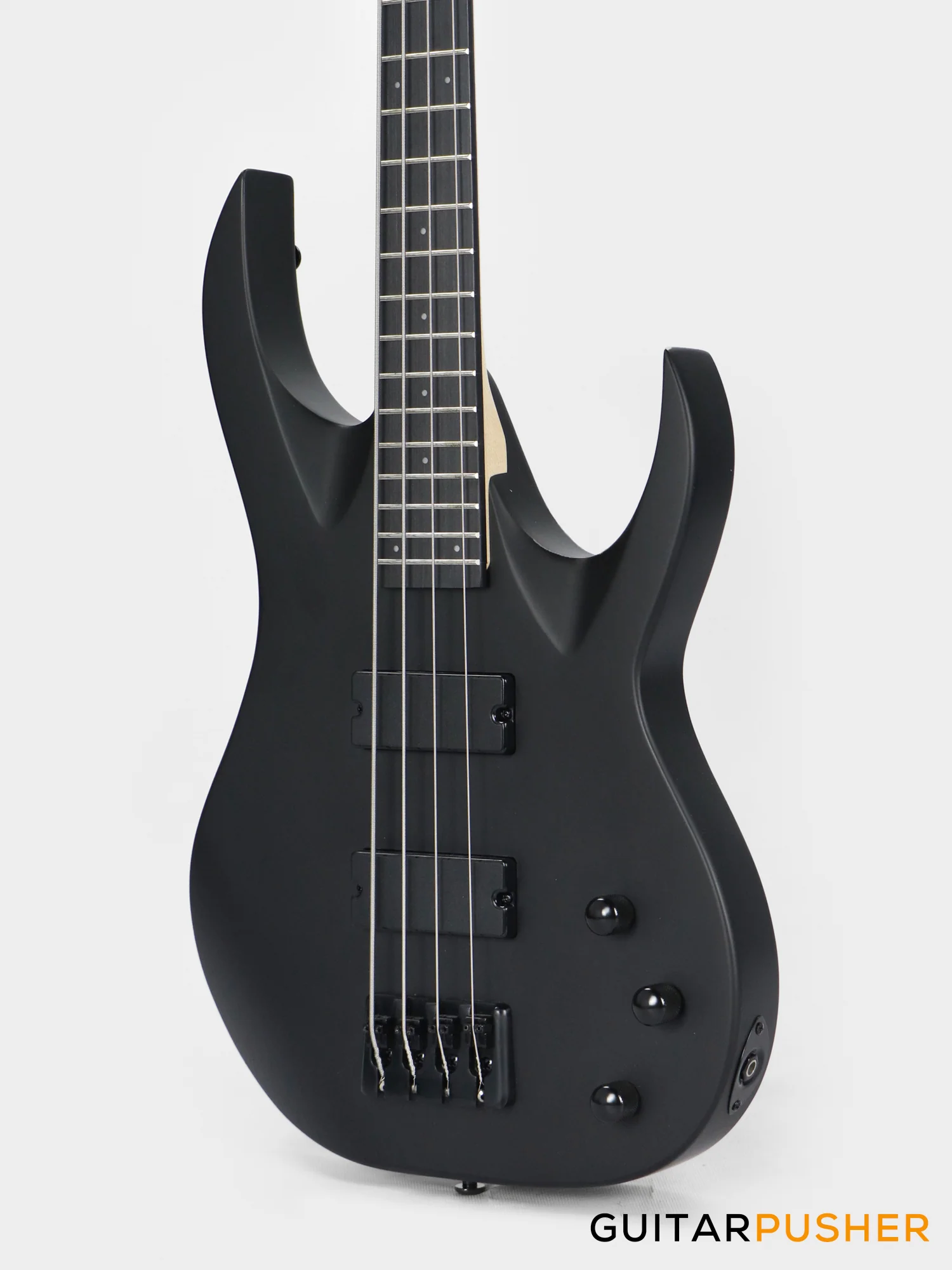 S by Solar AB4.4C-E Carbon Black Bass Guitar - Image 9