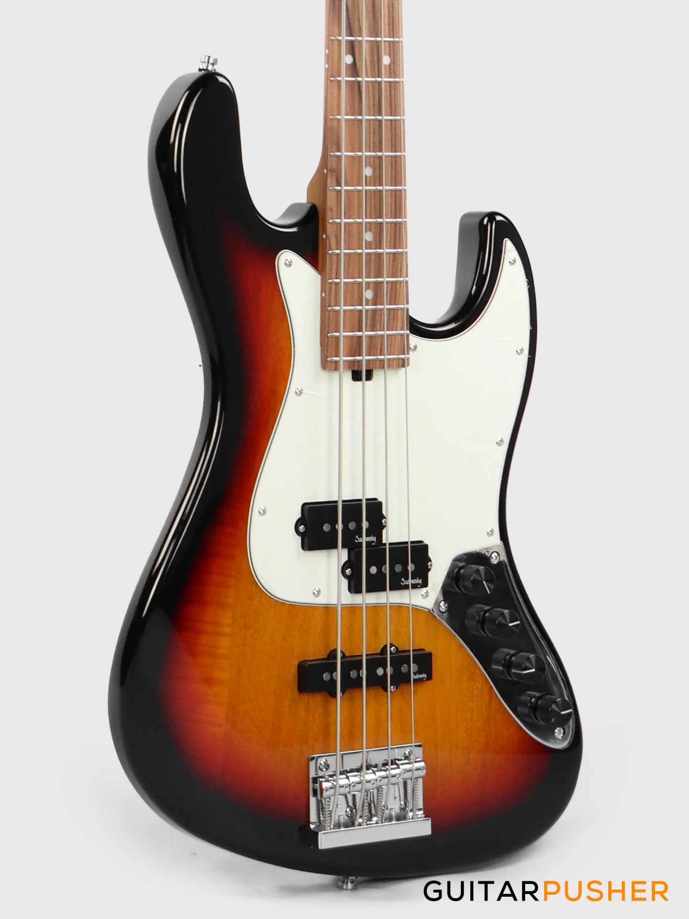 Sadowsky Metro Express 4 P/J Morado Fingerboard, White Pickguard 4-String Bass Guitar - Tobacco Sunburst - Image 4