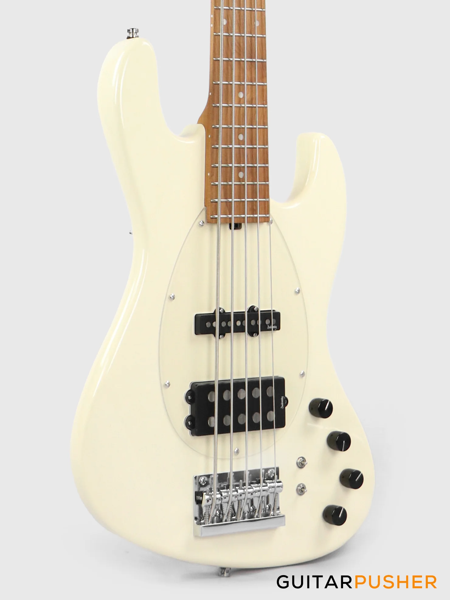 Sadowsky Metro Express 5 M/J Roasted Maple Fingerboard, Clear Pickguard 5-String Bass Guitar - Olympic White - Image 10
