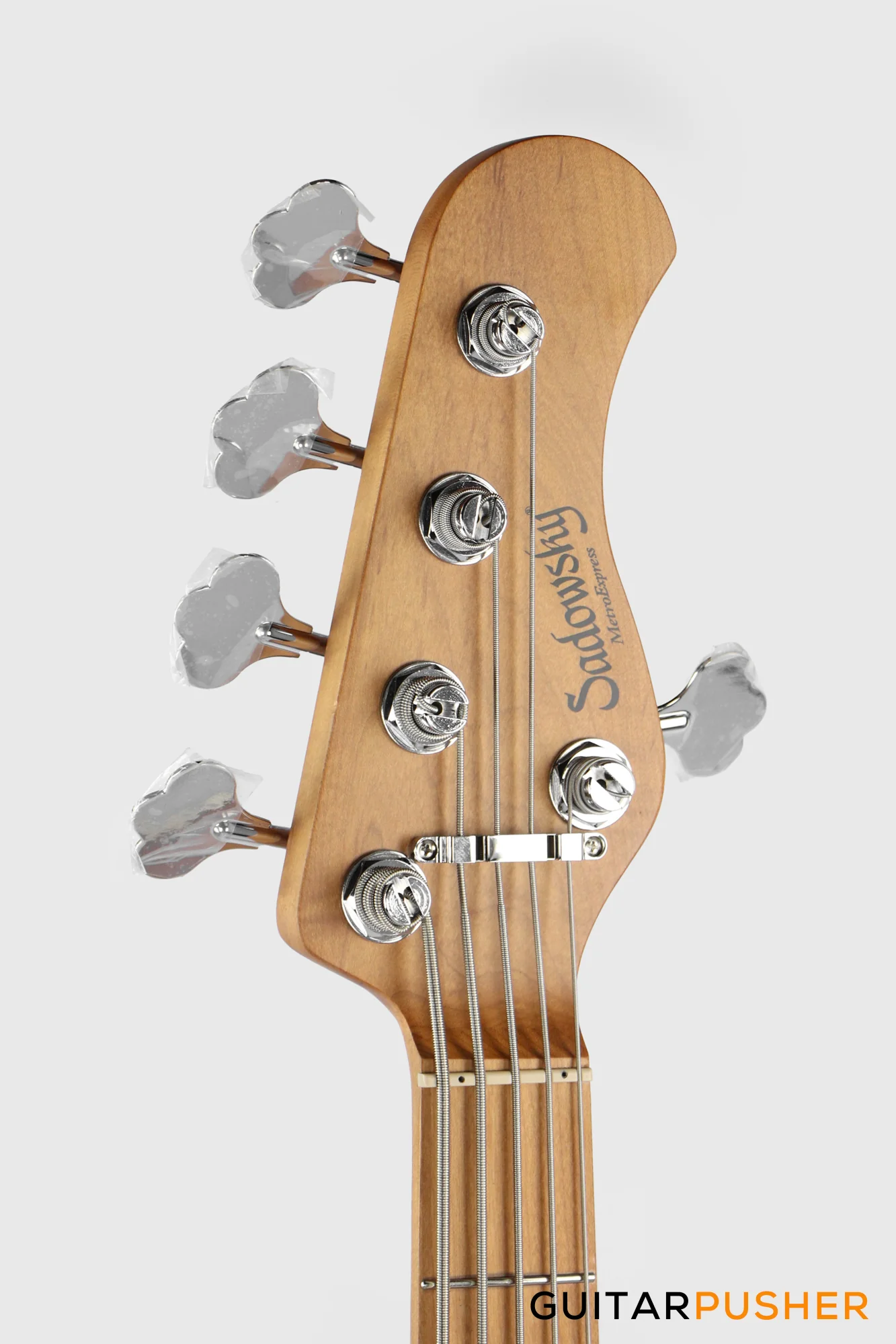 Sadowsky Metro Express 5 M/J Roasted Maple Fingerboard, Clear Pickguard 5-String Bass Guitar - Olympic White - Image 11