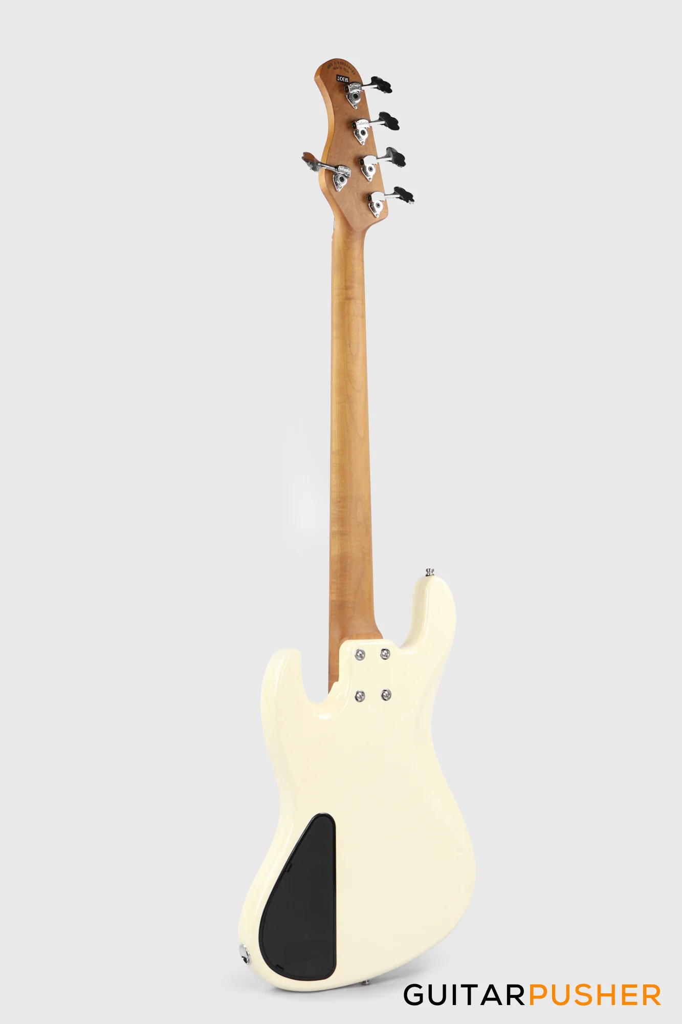 Sadowsky Metro Express 5 M/J Roasted Maple Fingerboard, Clear Pickguard 5-String Bass Guitar - Olympic White - Image 4