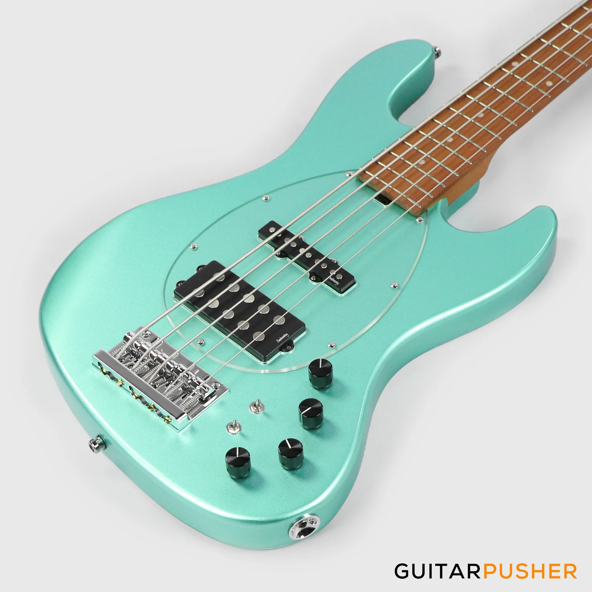 Sadowsky Metro Express 5 M/J Roasted Maple Fingerboard, Clear Pickguard 5-String Bass Guitar - Sage Green - Image 11