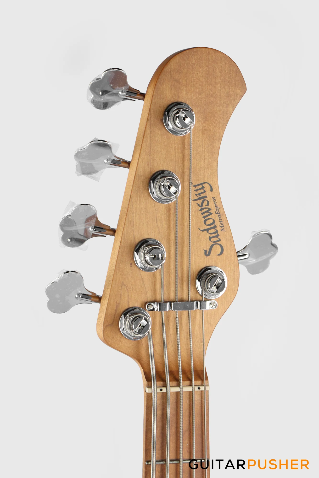 Sadowsky Metro Express 5 M/J Roasted Maple Fingerboard, Clear Pickguard 5-String Bass Guitar - Sage Green - Image 6
