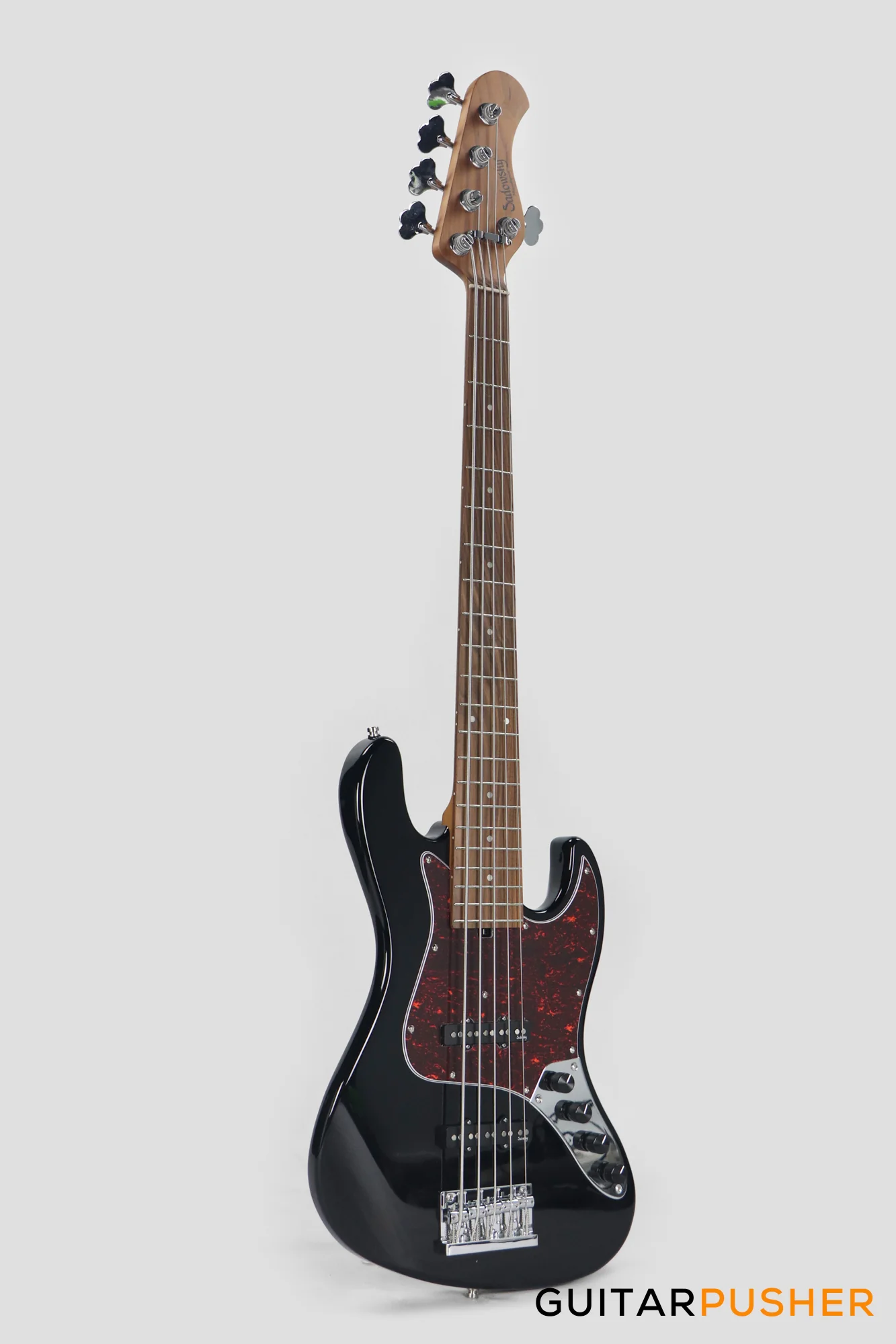 Sadowsky Metro Express 5 Morado Fingerboard, Tortoise Pickguard 5-String Bass Guitar - Black Metallic - Image 4