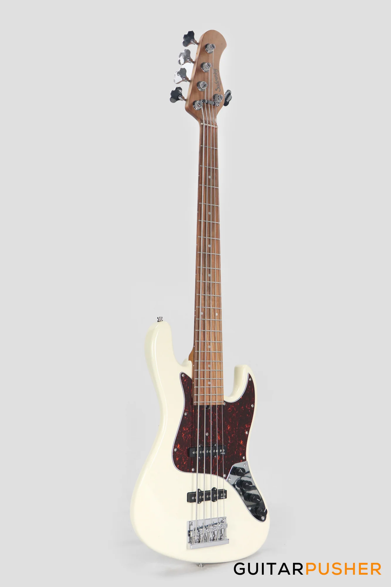 Sadowsky Metro Express 5 Morado Fingerboard, Tortoise Pickguard 5-String Bass Guitar - Olympic White - Image 4
