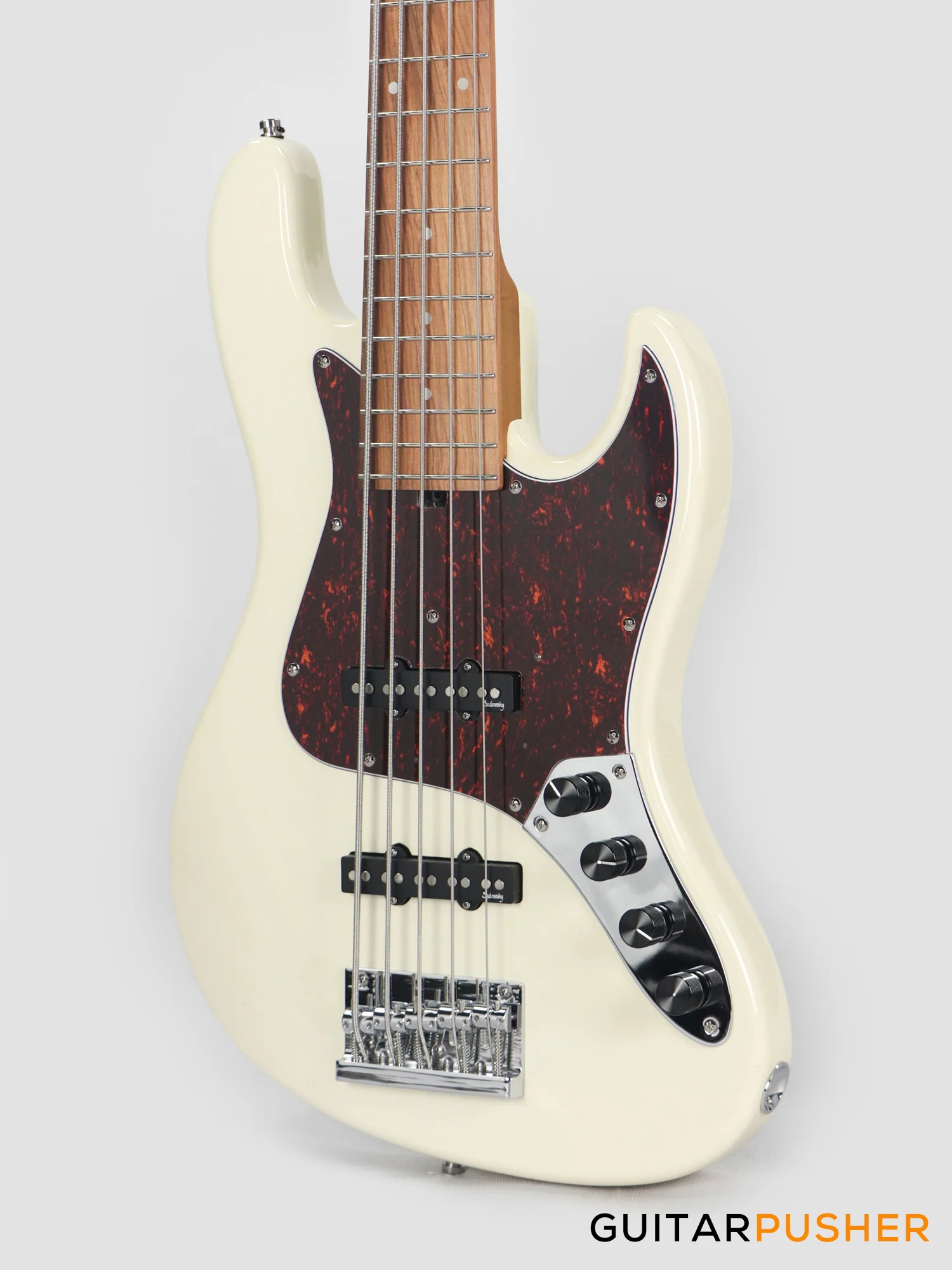 Sadowsky Metro Express 5 Morado Fingerboard, Tortoise Pickguard 5-String Bass Guitar - Olympic White - Image 9