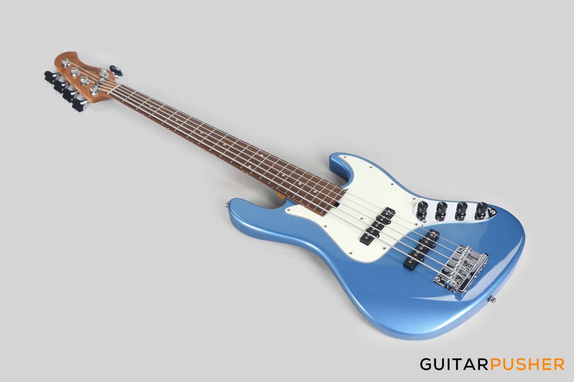 Sadowsky Metro Express 5 Morado Fingerboard, White Pickguard 5-String Bass Guitar - Blue Metallic - Image 10