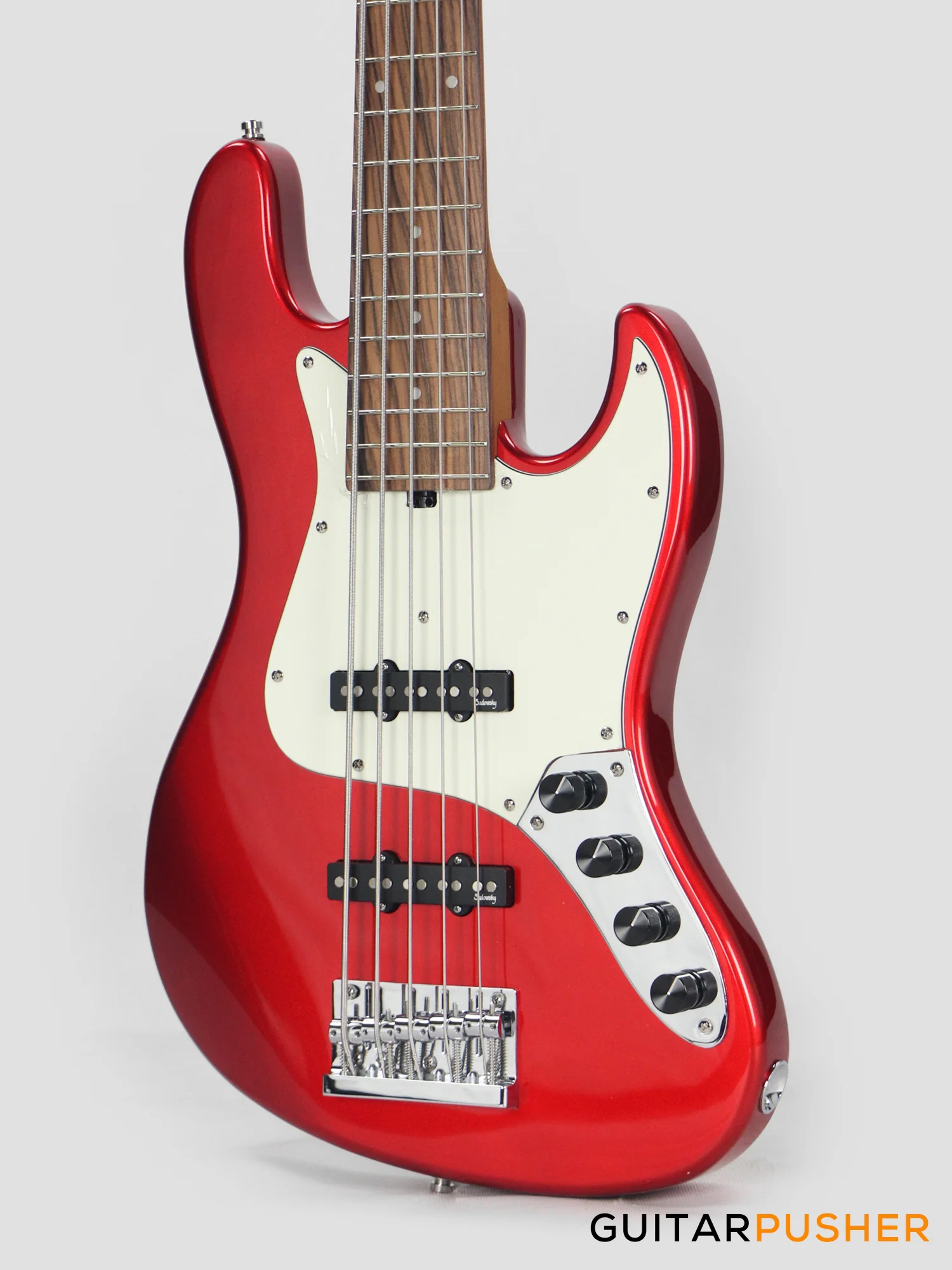 Sadowsky Metro Express 5 Morado Fingerboard, White Pickguard 5-String Bass Guitar - Red Metallic - Image 10