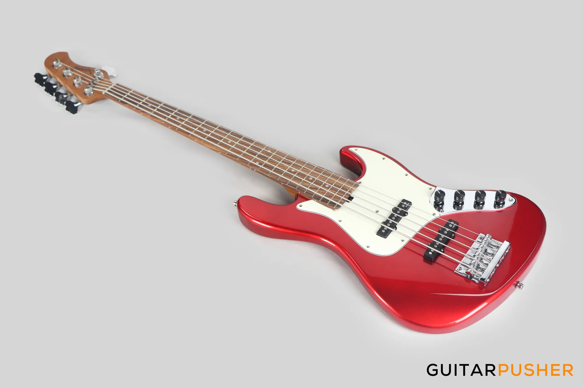 Sadowsky Metro Express 5 Morado Fingerboard, White Pickguard 5-String Bass Guitar - Red Metallic - Image 11