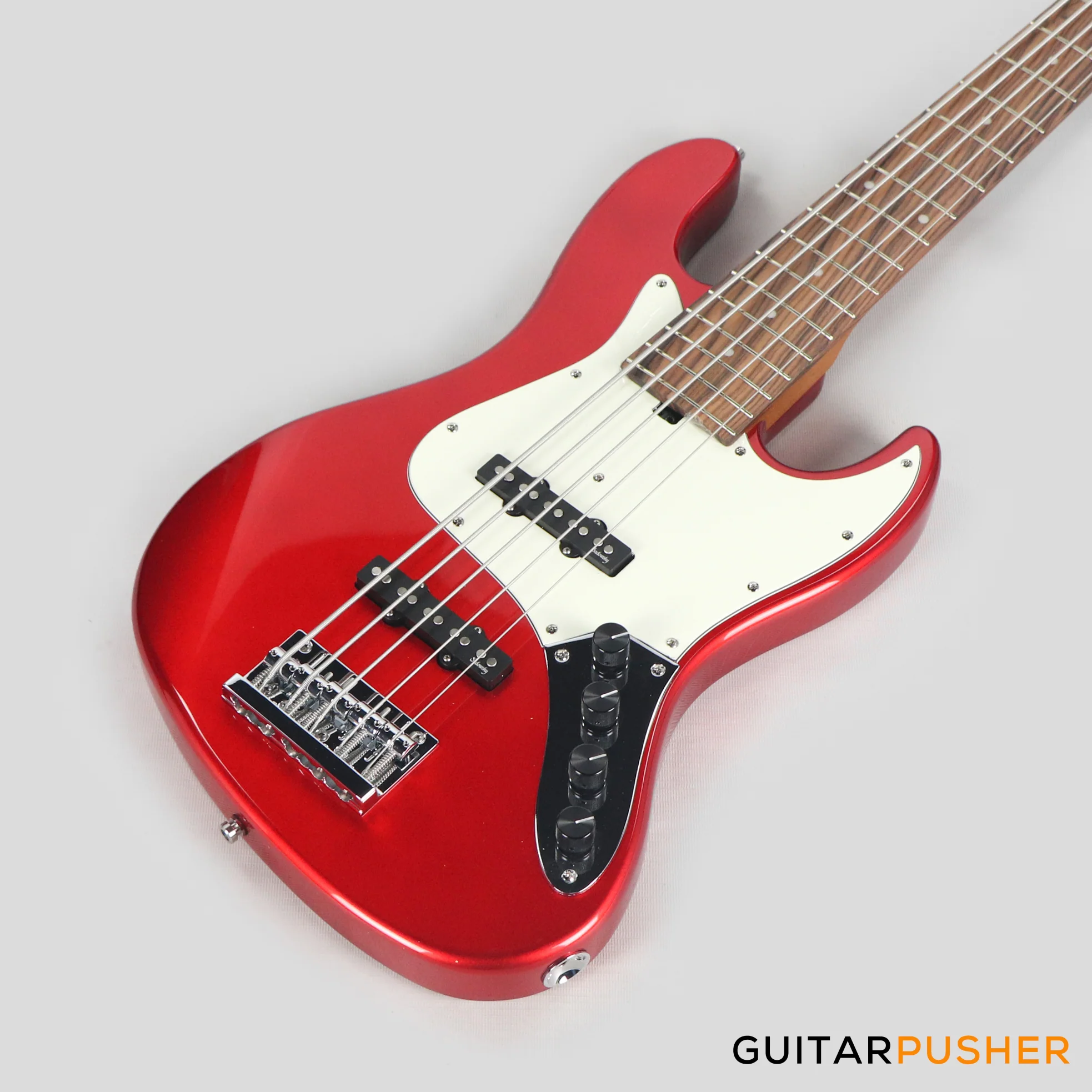 Sadowsky Metro Express 5 Morado Fingerboard, White Pickguard 5-String Bass Guitar - Red Metallic - Image 12