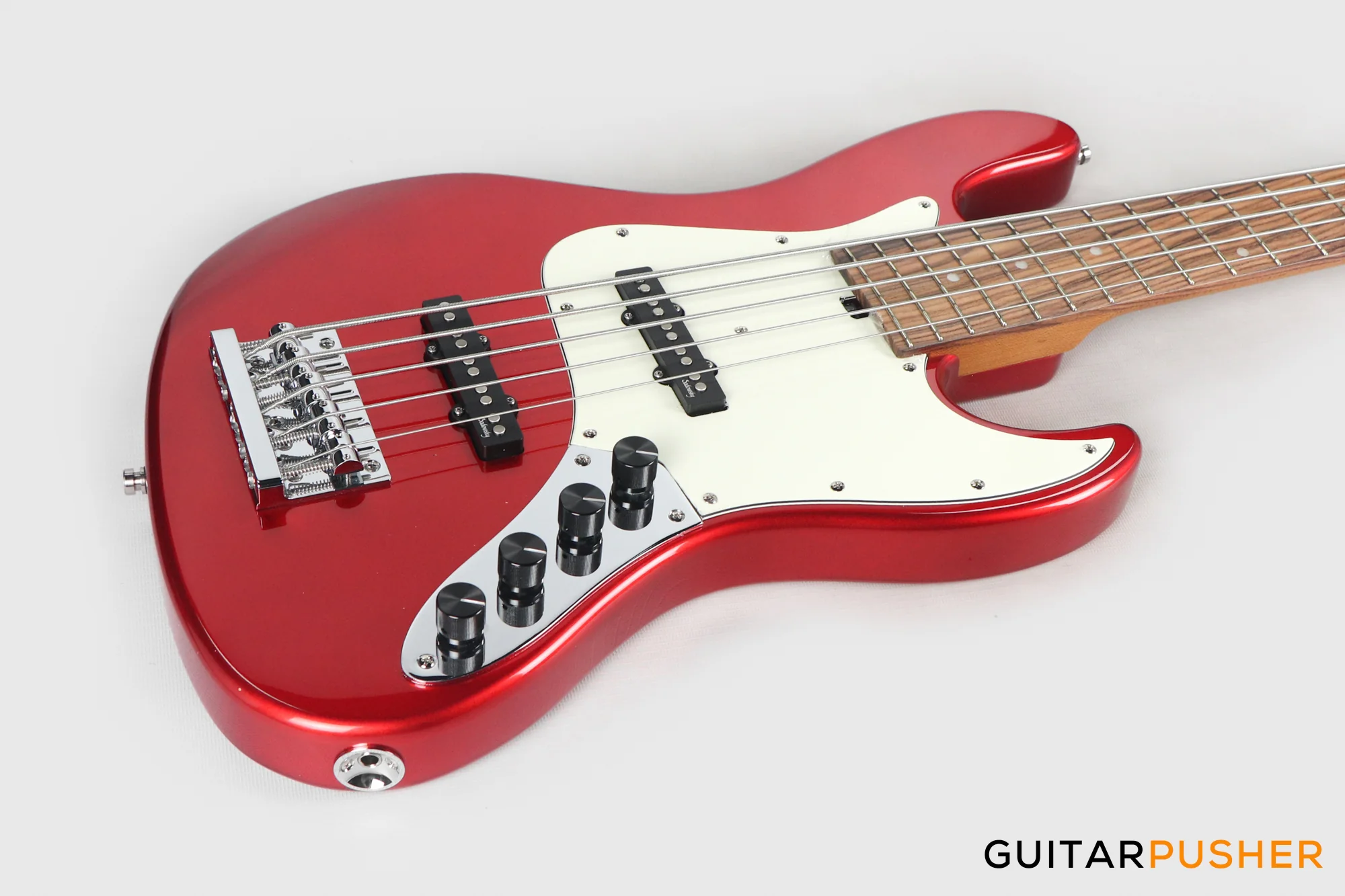 Sadowsky Metro Express 5 Morado Fingerboard, White Pickguard 5-String Bass Guitar - Red Metallic - Image 4