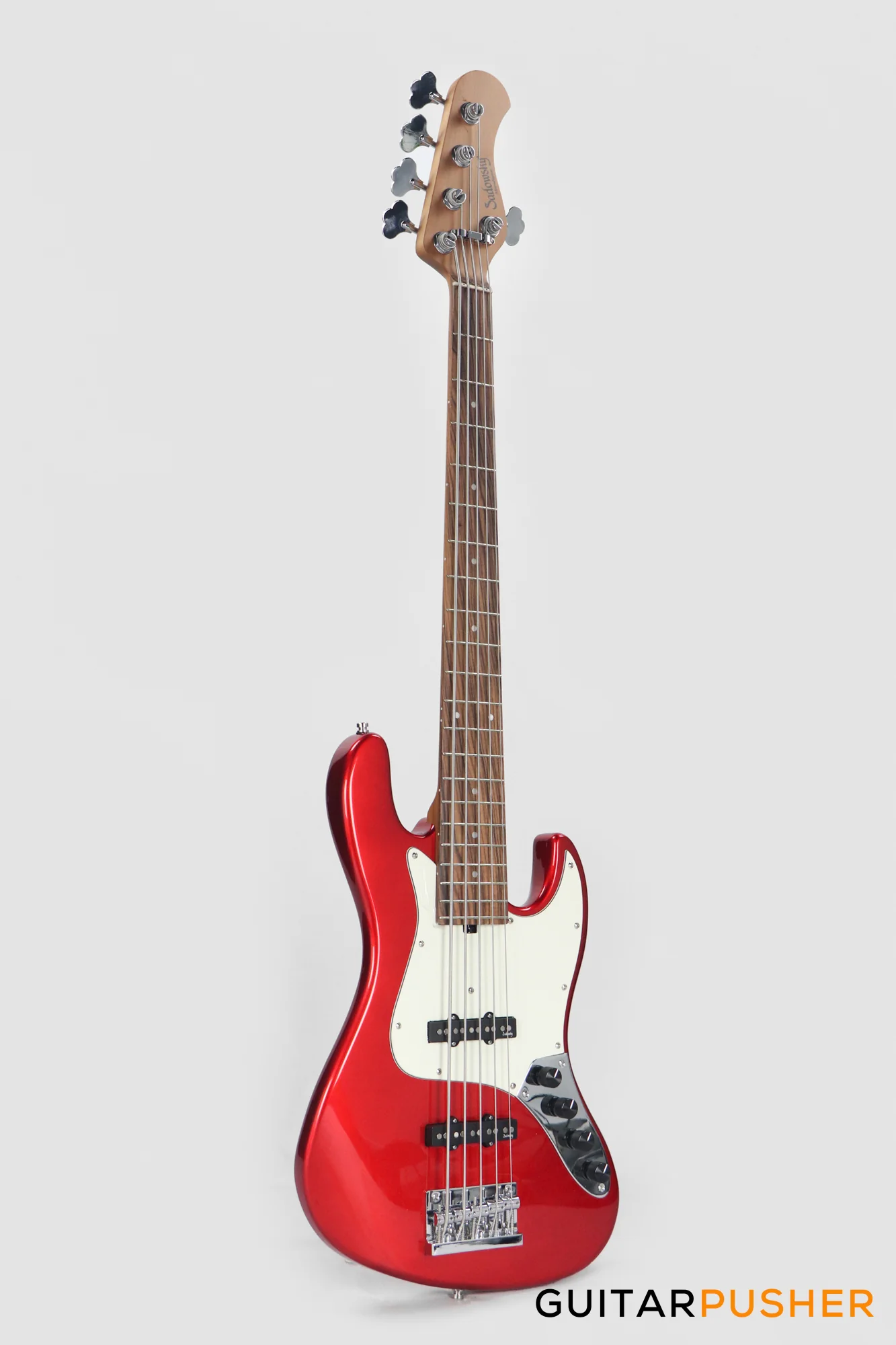 Sadowsky Metro Express 5 Morado Fingerboard, White Pickguard 5-String Bass Guitar - Red Metallic - Image 5