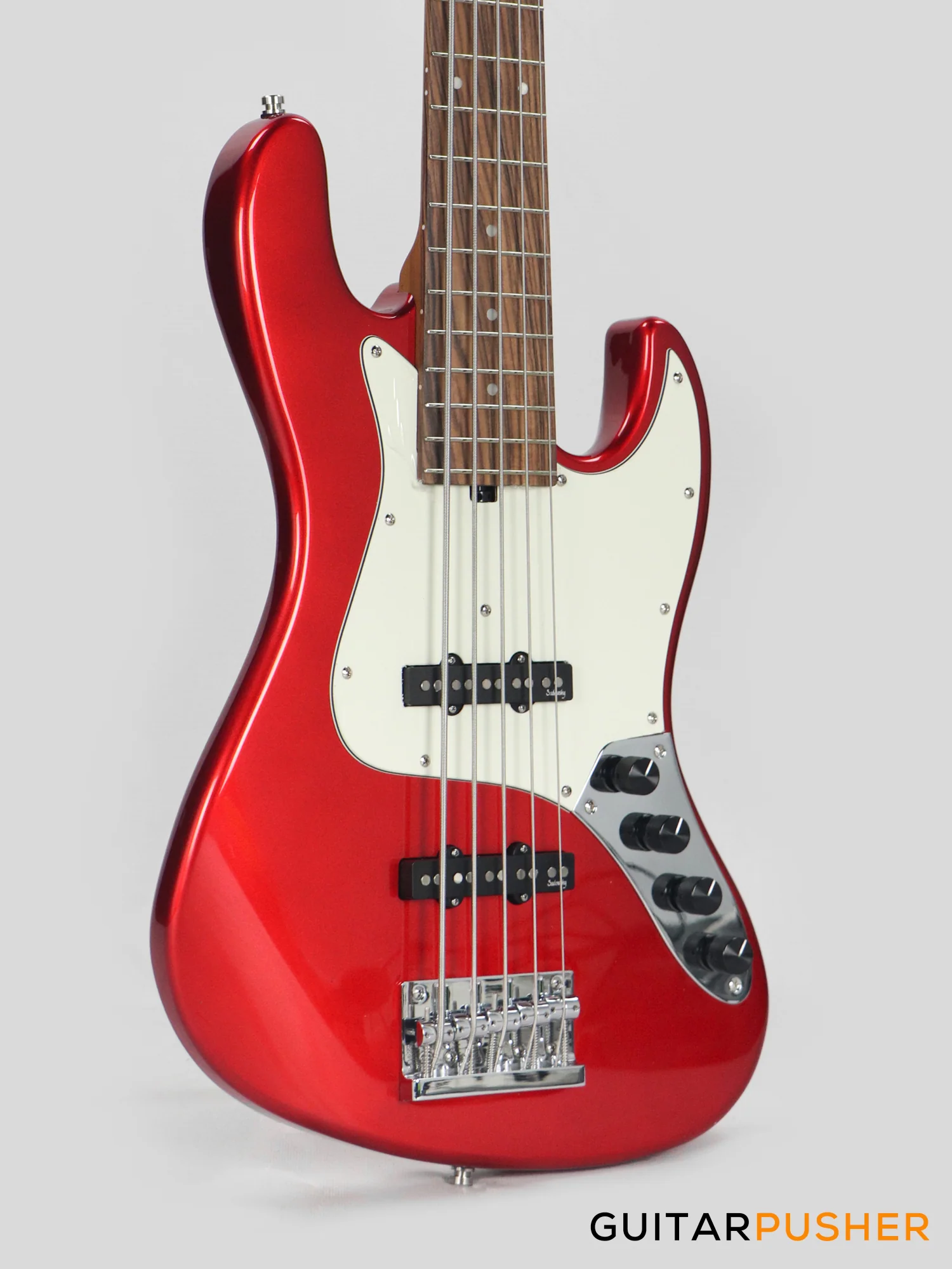 Sadowsky Metro Express 5 Morado Fingerboard, White Pickguard 5-String Bass Guitar - Red Metallic - Image 6