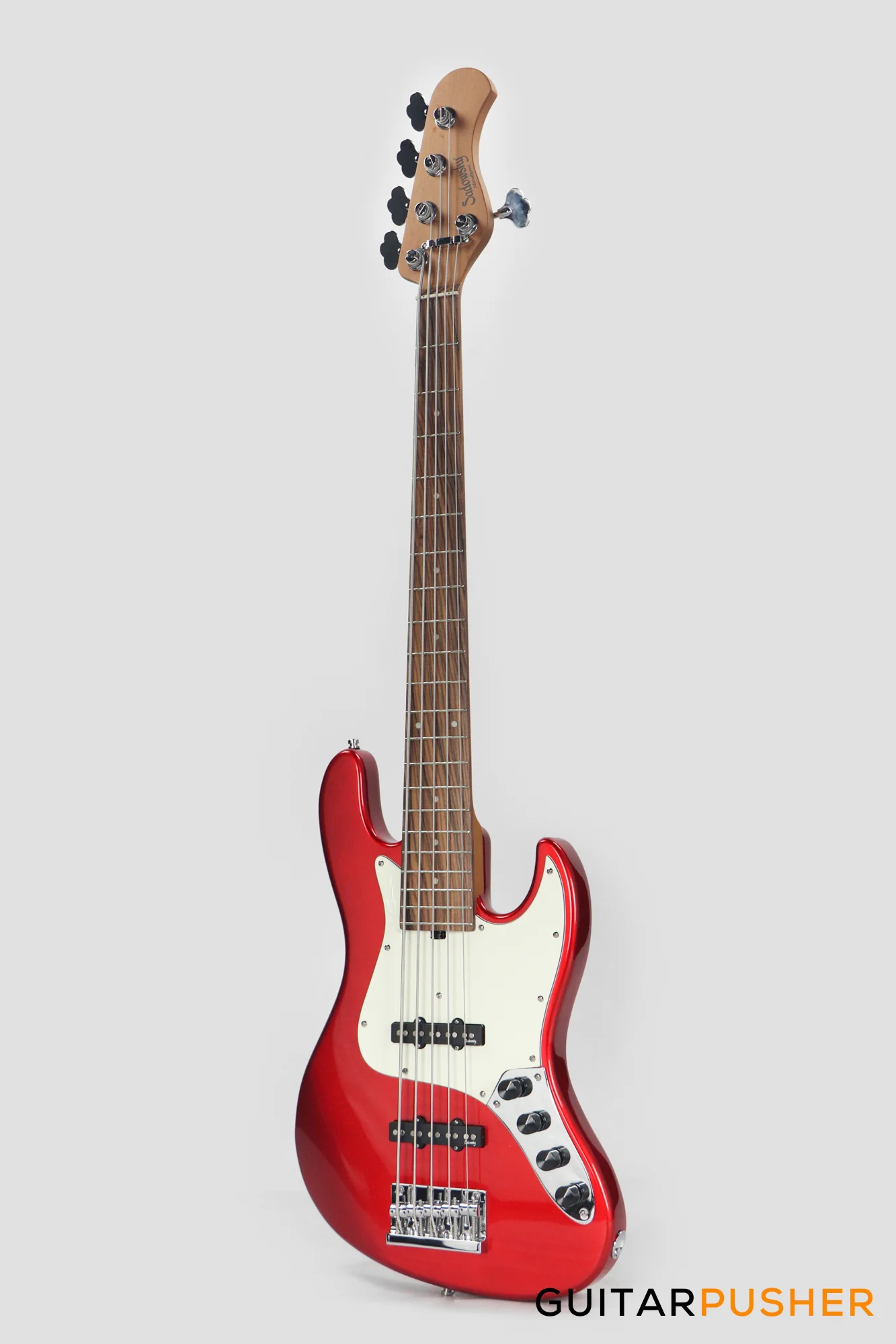 Sadowsky Metro Express 5 Morado Fingerboard, White Pickguard 5-String Bass Guitar - Red Metallic - Image 9