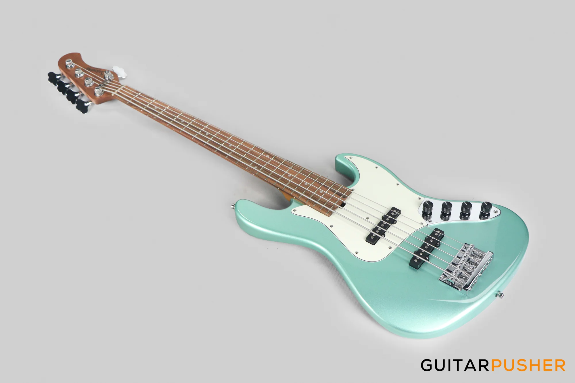 Sadowsky Metro Express 5 Morado Fingerboard, White Pickguard 5-String Bass Guitar - Sage Green Metallic - Image 10