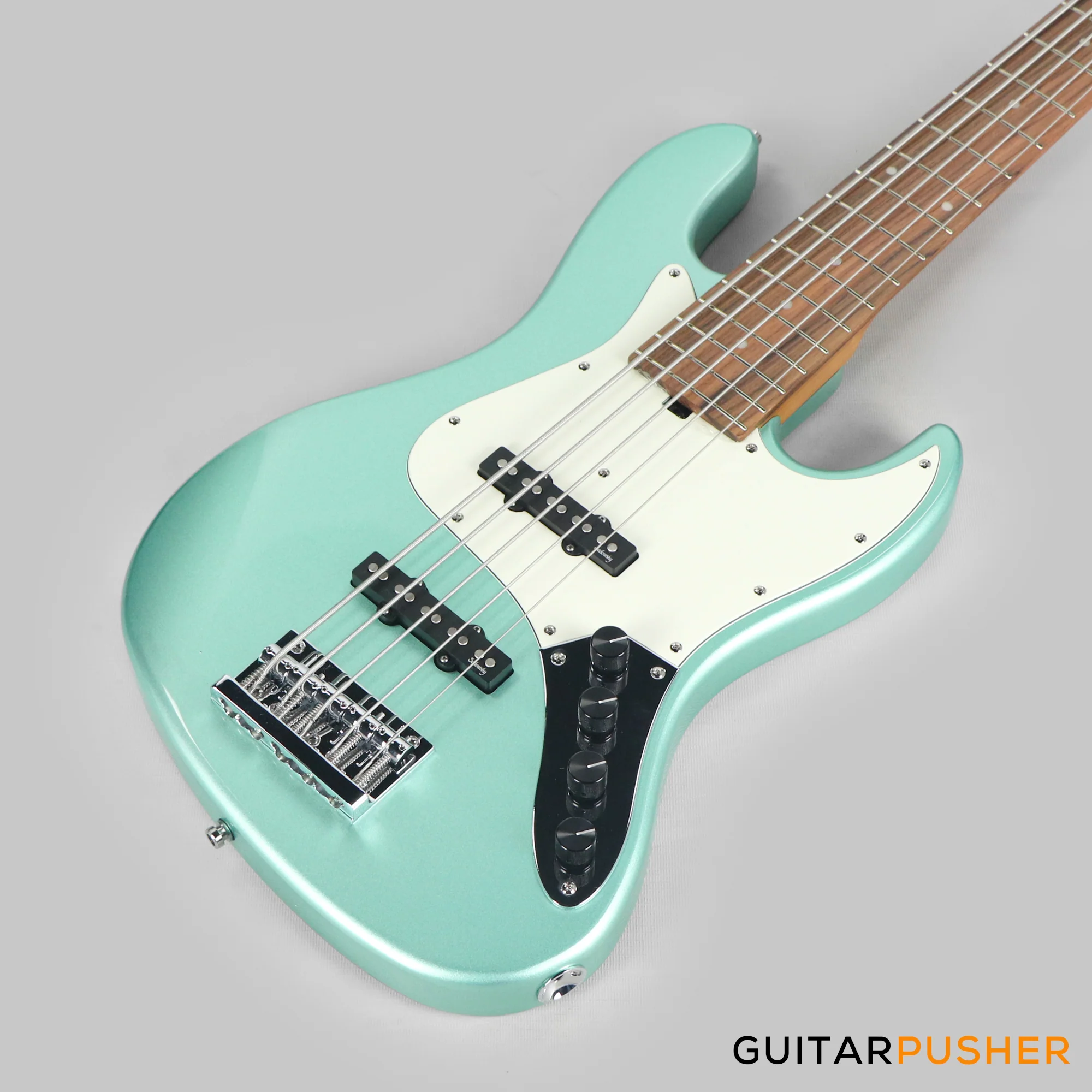 Sadowsky Metro Express 5 Morado Fingerboard, White Pickguard 5-String Bass Guitar - Sage Green Metallic - Image 11