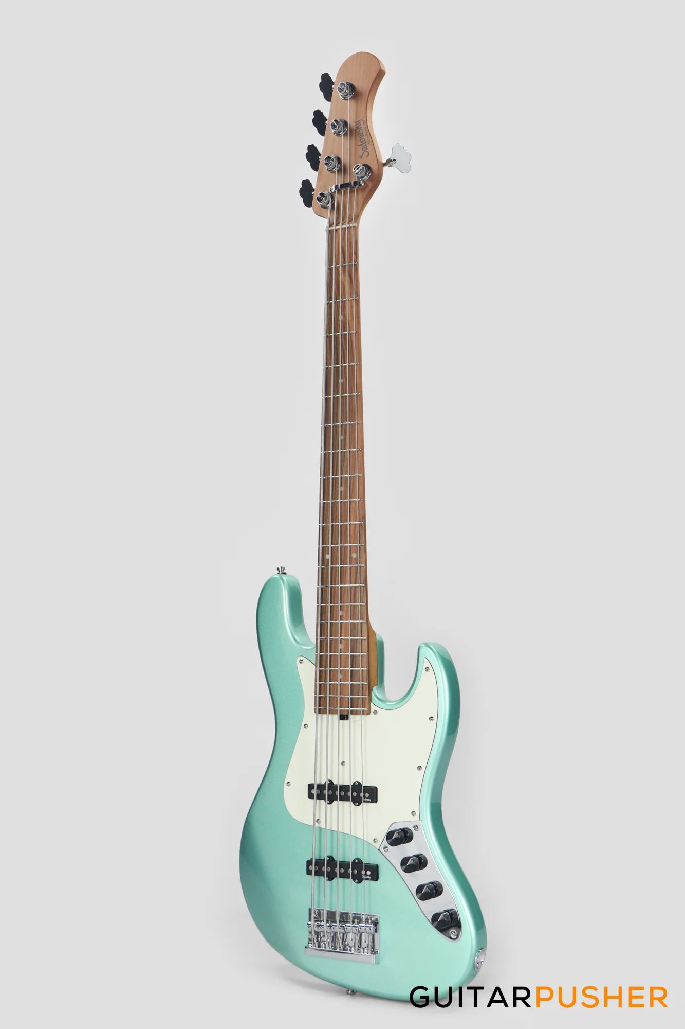 Sadowsky Metro Express 5 Morado Fingerboard, White Pickguard 5-String Bass Guitar - Sage Green Metallic - Image 8