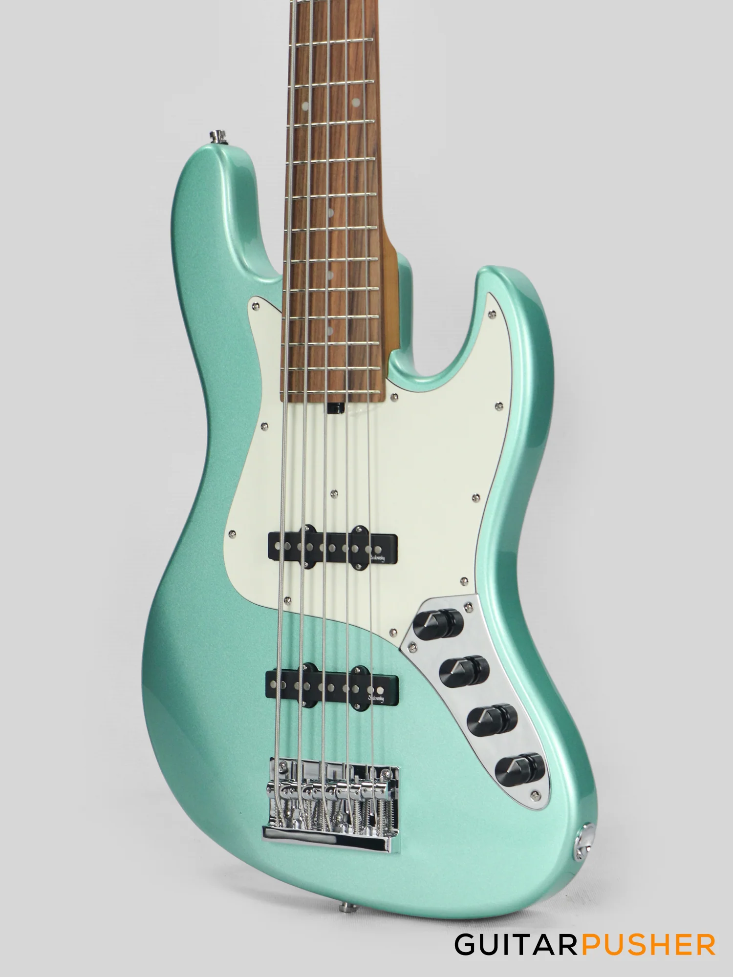Sadowsky Metro Express 5 Morado Fingerboard, White Pickguard 5-String Bass Guitar - Sage Green Metallic - Image 9