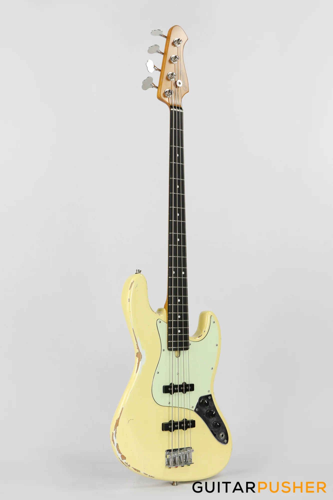 Semitone Custom JB-Style 4-String Bass Alder Body Richlite Fingerboard - White Light Relic - Image 4