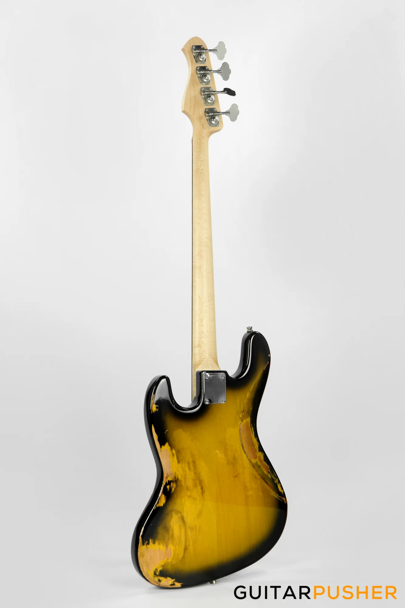 Semitone Custom JB-Style 4-String Bass Okoume Body Rosewood Fingerboard - Heavy Relic Sunburst - Image 4