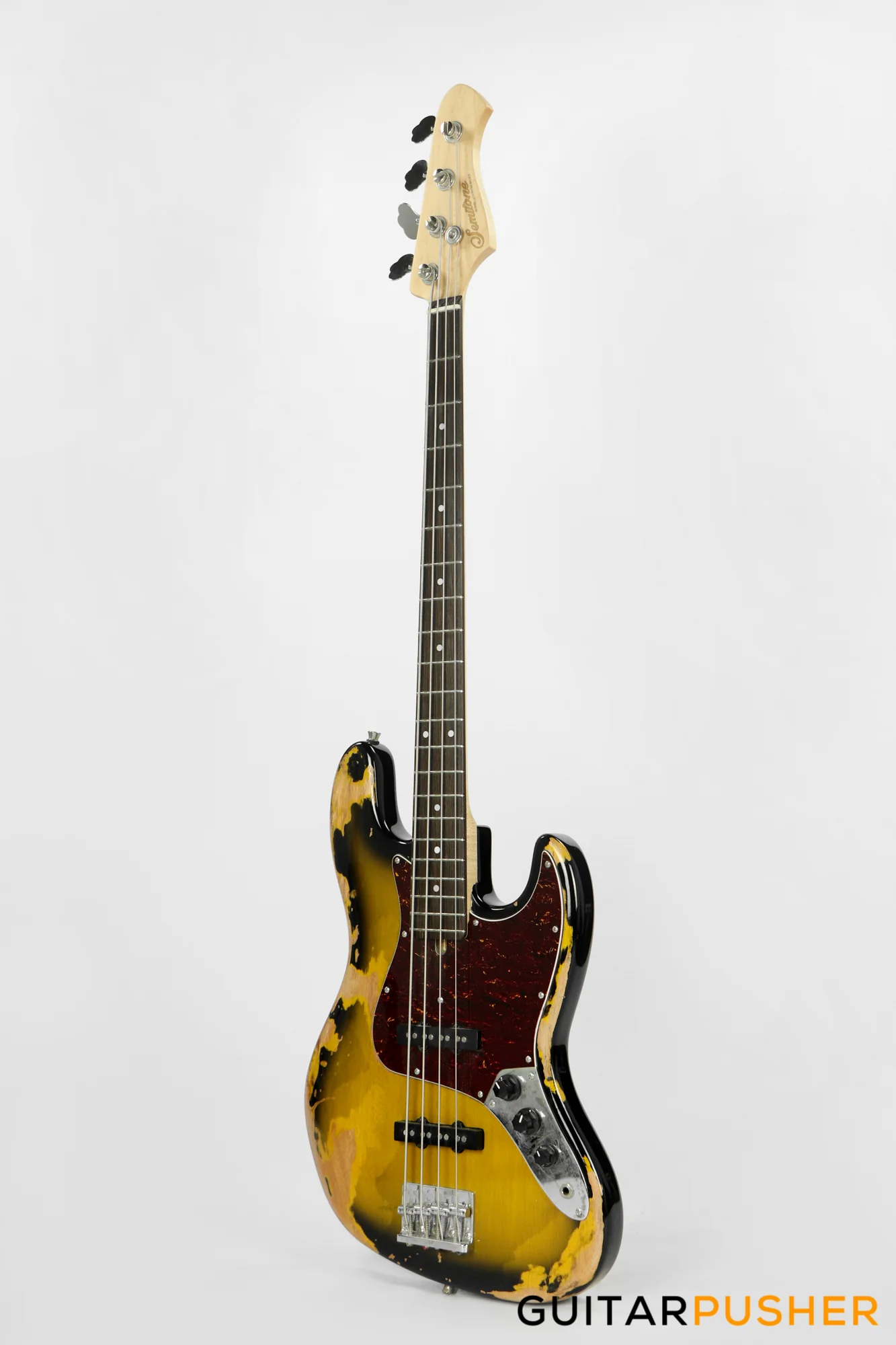 Semitone Custom JB-Style 4-String Bass Okoume Body Rosewood Fingerboard - Heavy Relic Sunburst - Image 5