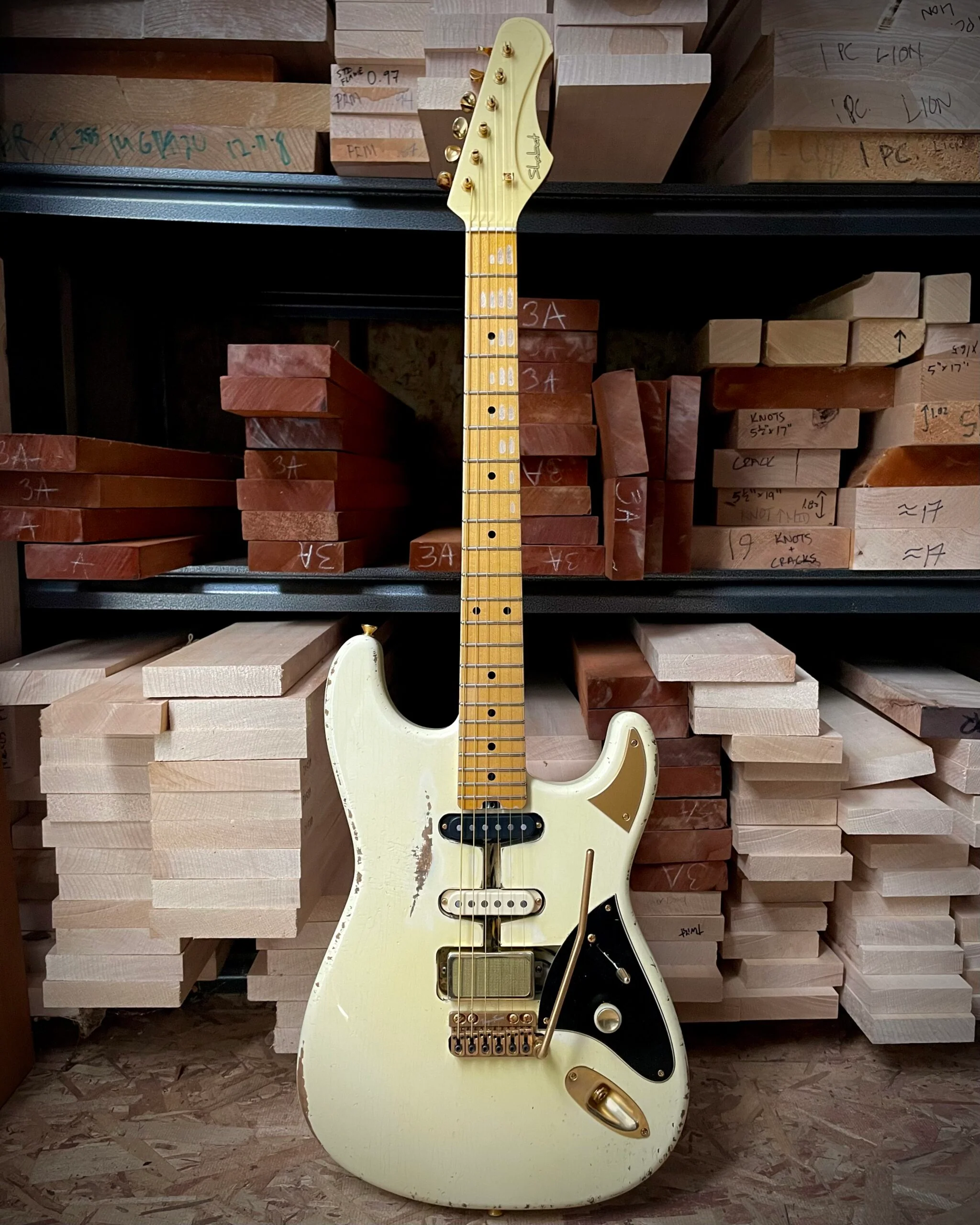 Shabat Lynx DZ Dweezil Zappa Signature Electric Guitar - White - Image 10