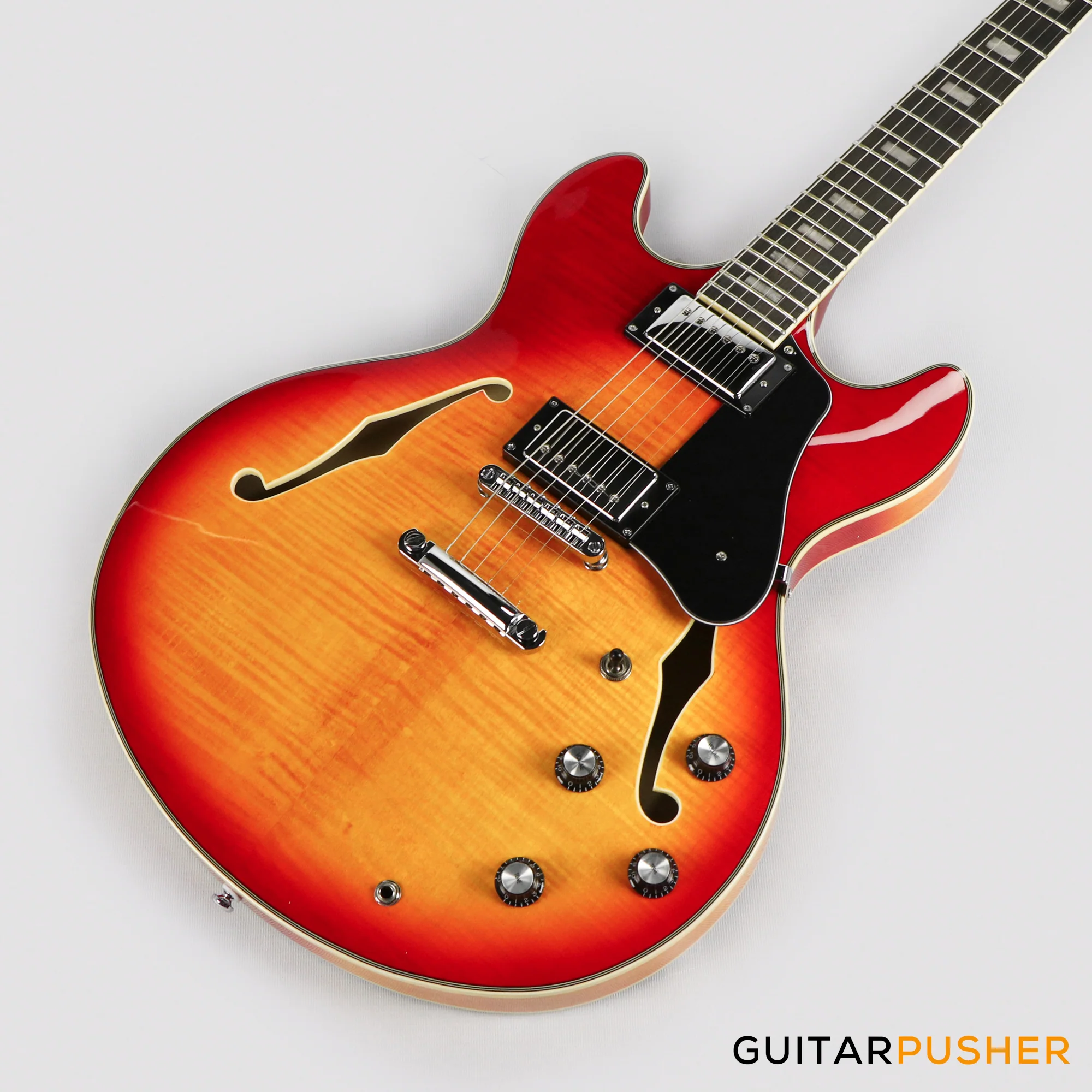 Sire H7 Maple Hollowbody Electric Guitar - Cherry Sunburst (2023) - Image 10