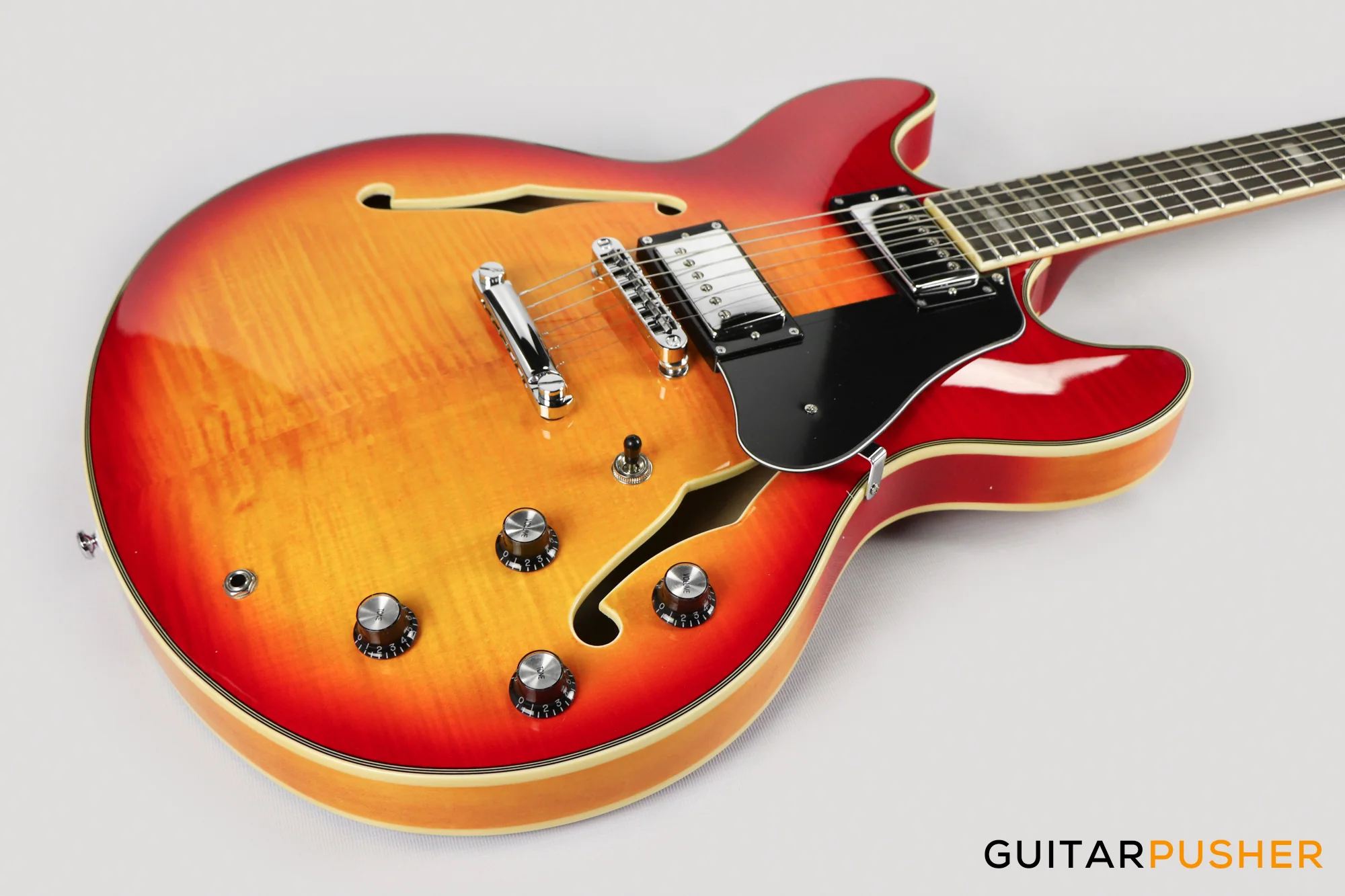 Sire H7 Maple Hollowbody Electric Guitar - Cherry Sunburst (2023) - Image 11