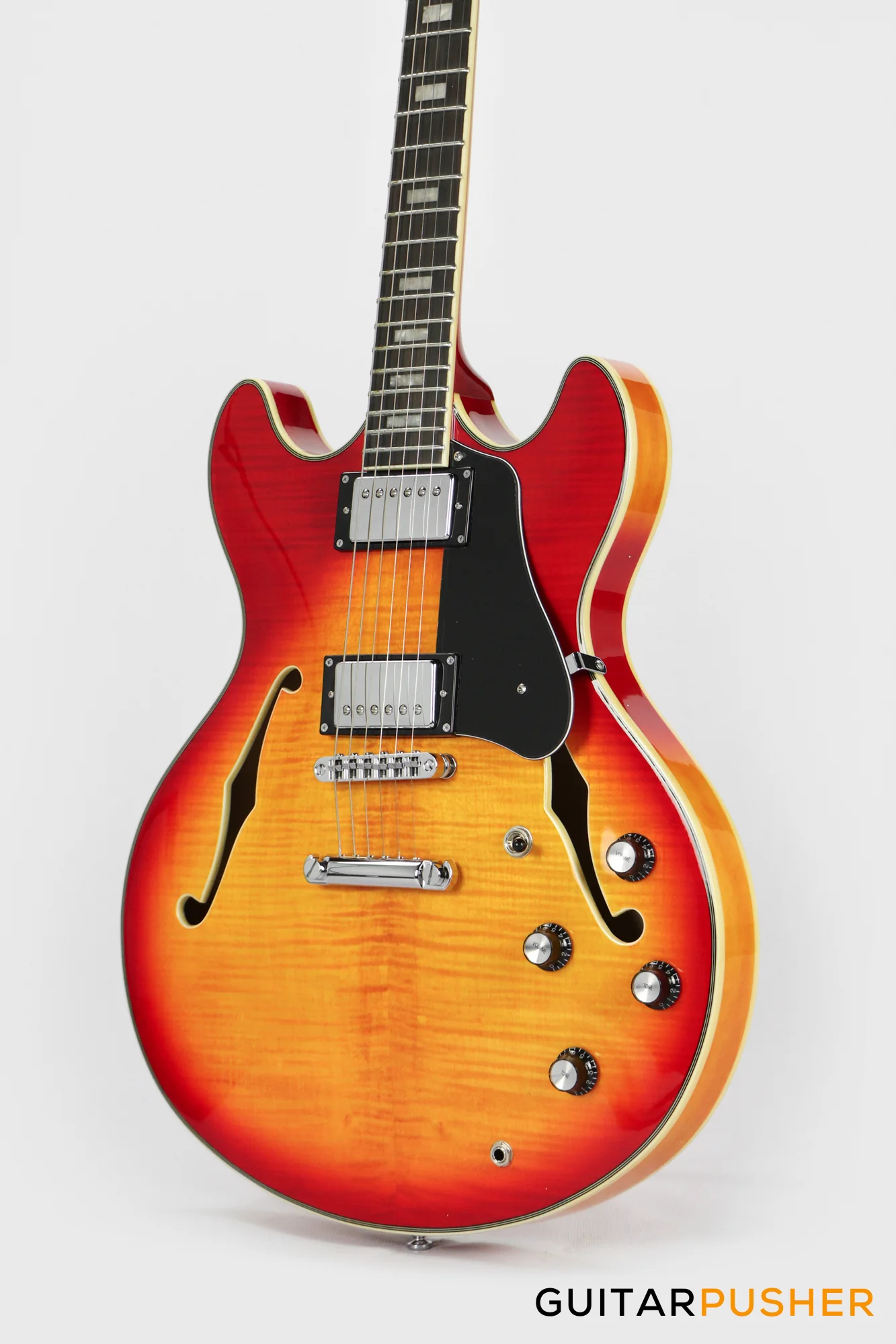 Sire H7 Maple Hollowbody Electric Guitar - Cherry Sunburst (2023) - Image 8