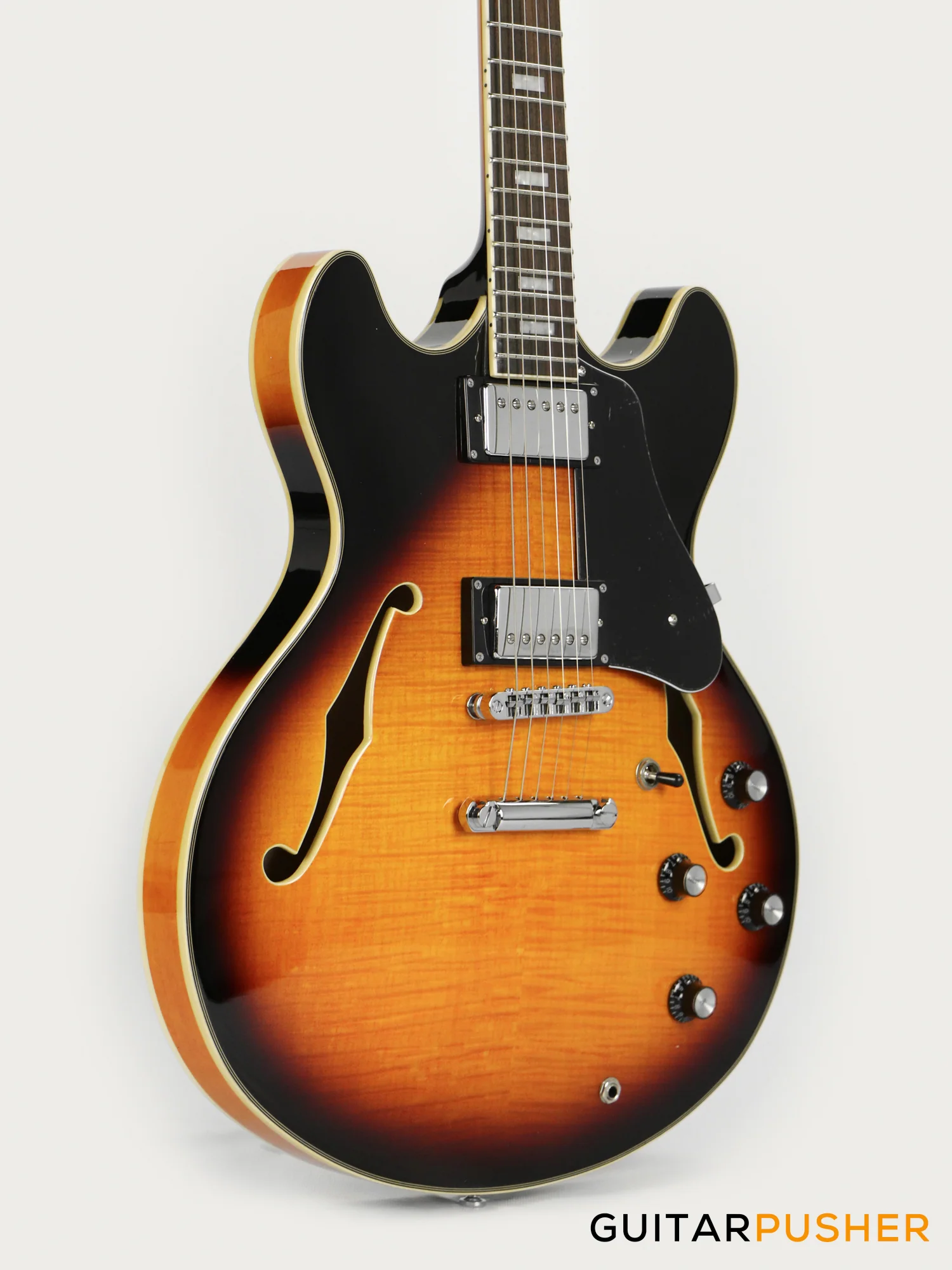 Sire H7 Maple Hollowbody Electric Guitar - Vintage Sunburst (2023) - Image 4