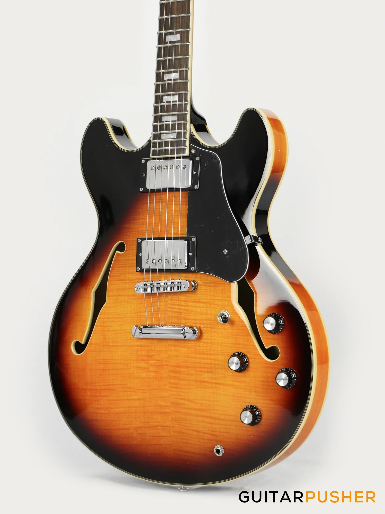 Sire H7 Maple Hollowbody Electric Guitar - Vintage Sunburst (2023) - Image 8