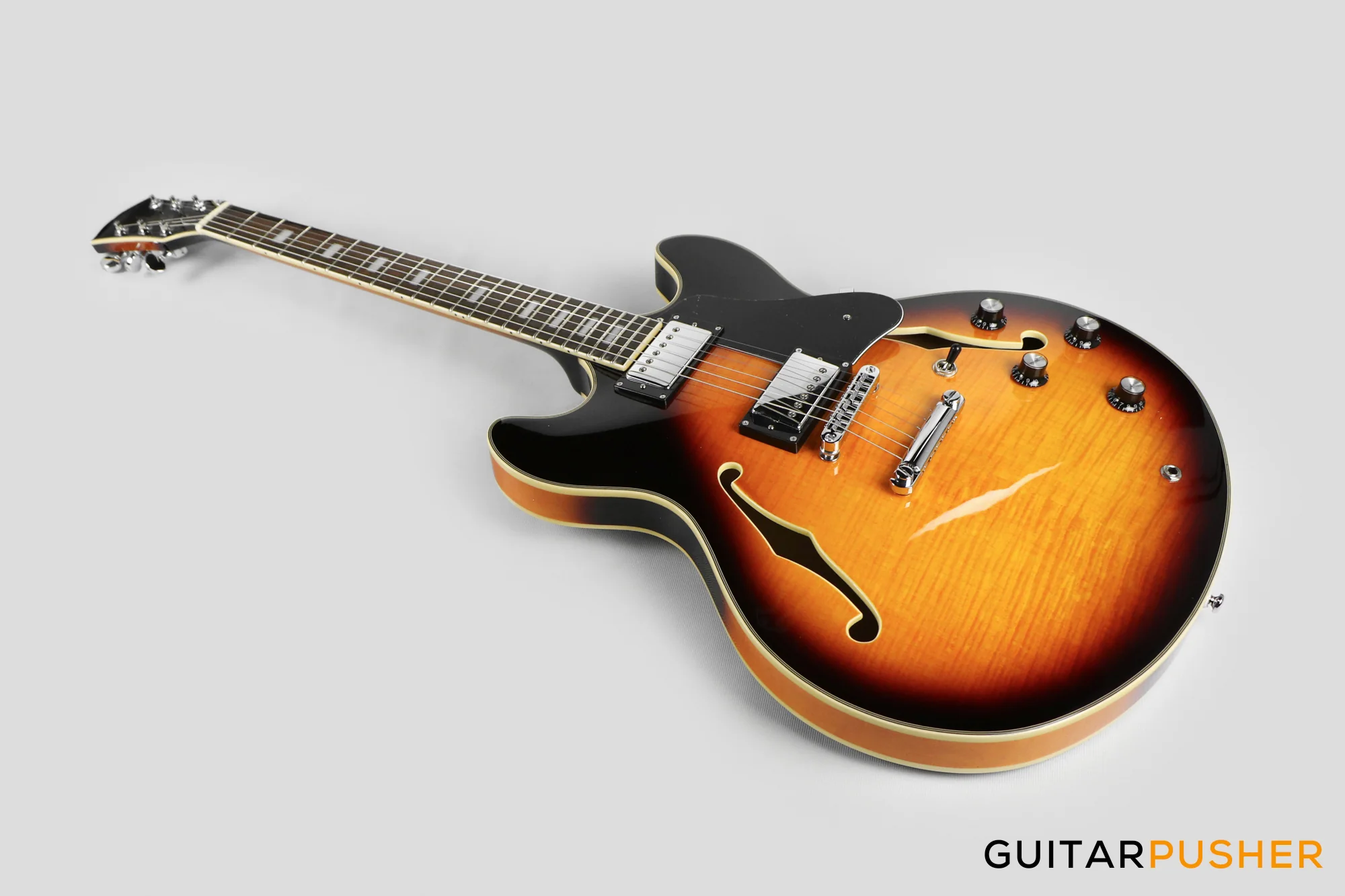 Sire H7 Maple Hollowbody Electric Guitar - Vintage Sunburst (2023) - Image 9