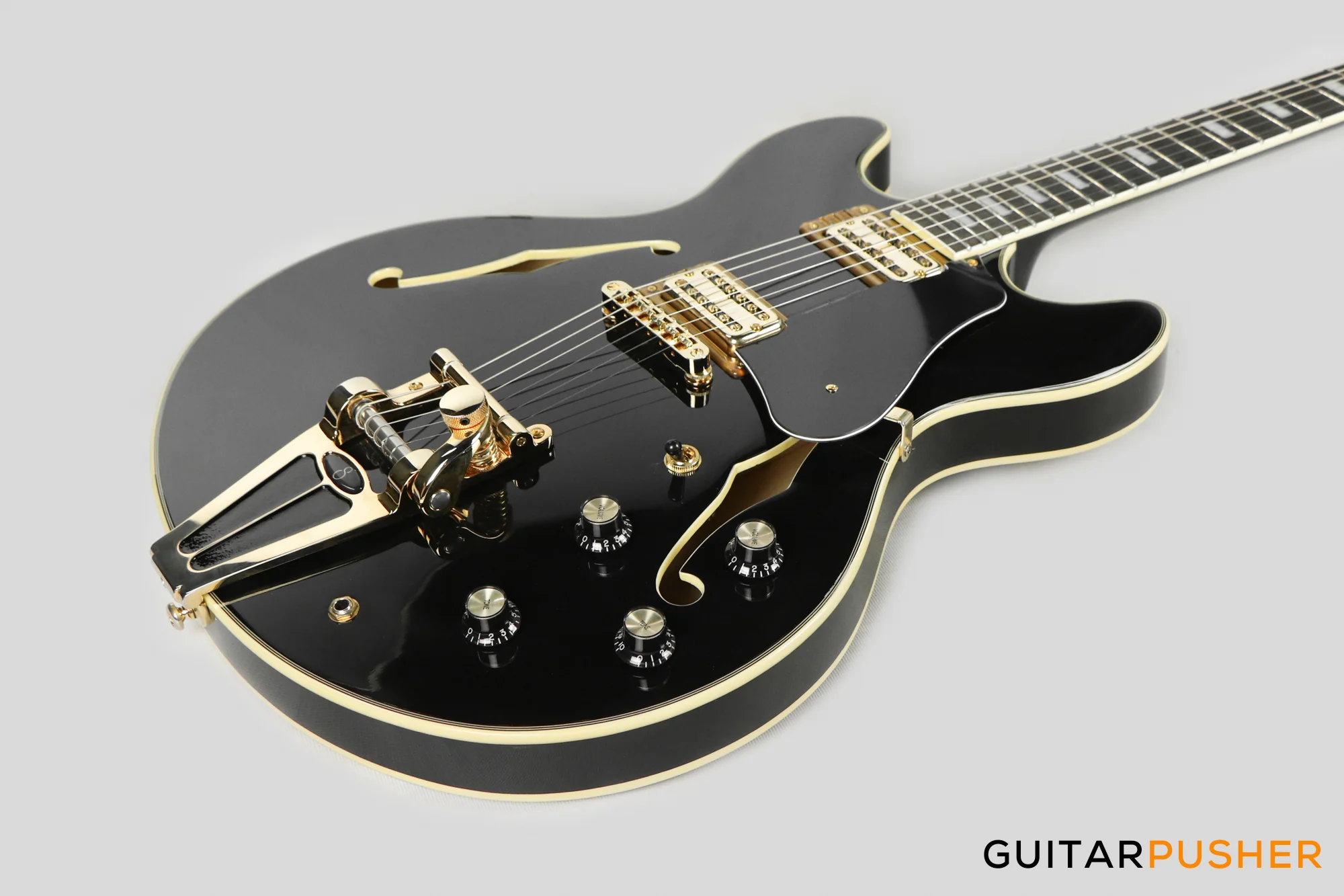 Sire H7T Maple Hollowbody Electric Guitar - Black (2024) - Image 10