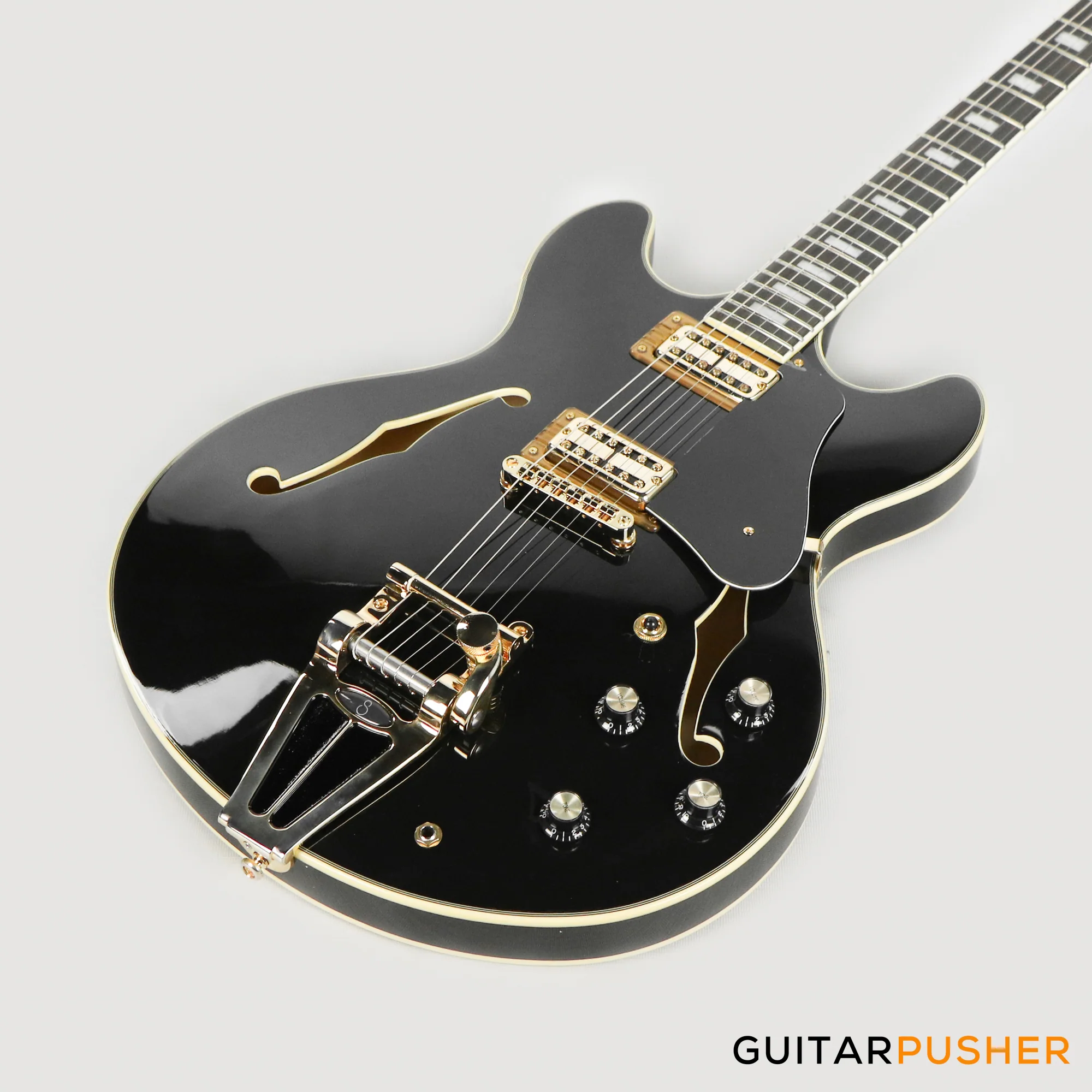 Sire H7T Maple Hollowbody Electric Guitar - Black (2024) - Image 11