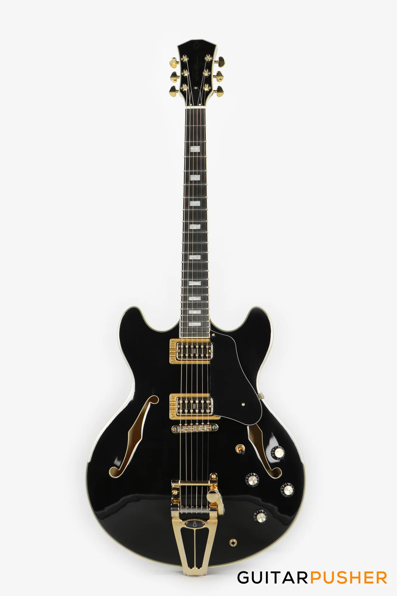 Sire H7T Maple Hollowbody Electric Guitar - Black (2024) - Image 2