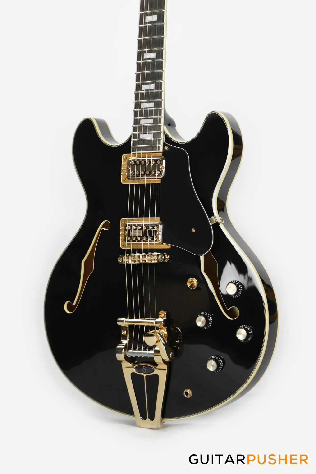 Sire H7T Maple Hollowbody Electric Guitar - Black (2024) - Image 8